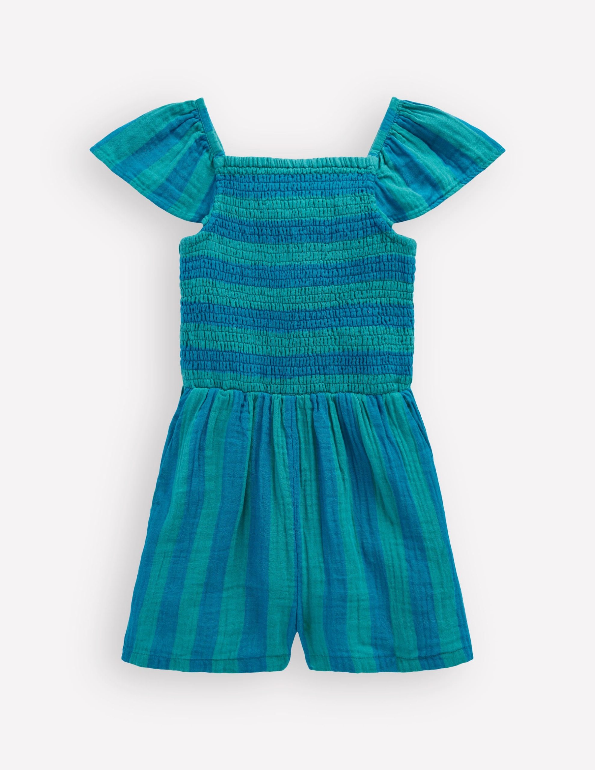 Double Cloth Playsuit-Aurora Blue Stripe - Image 3