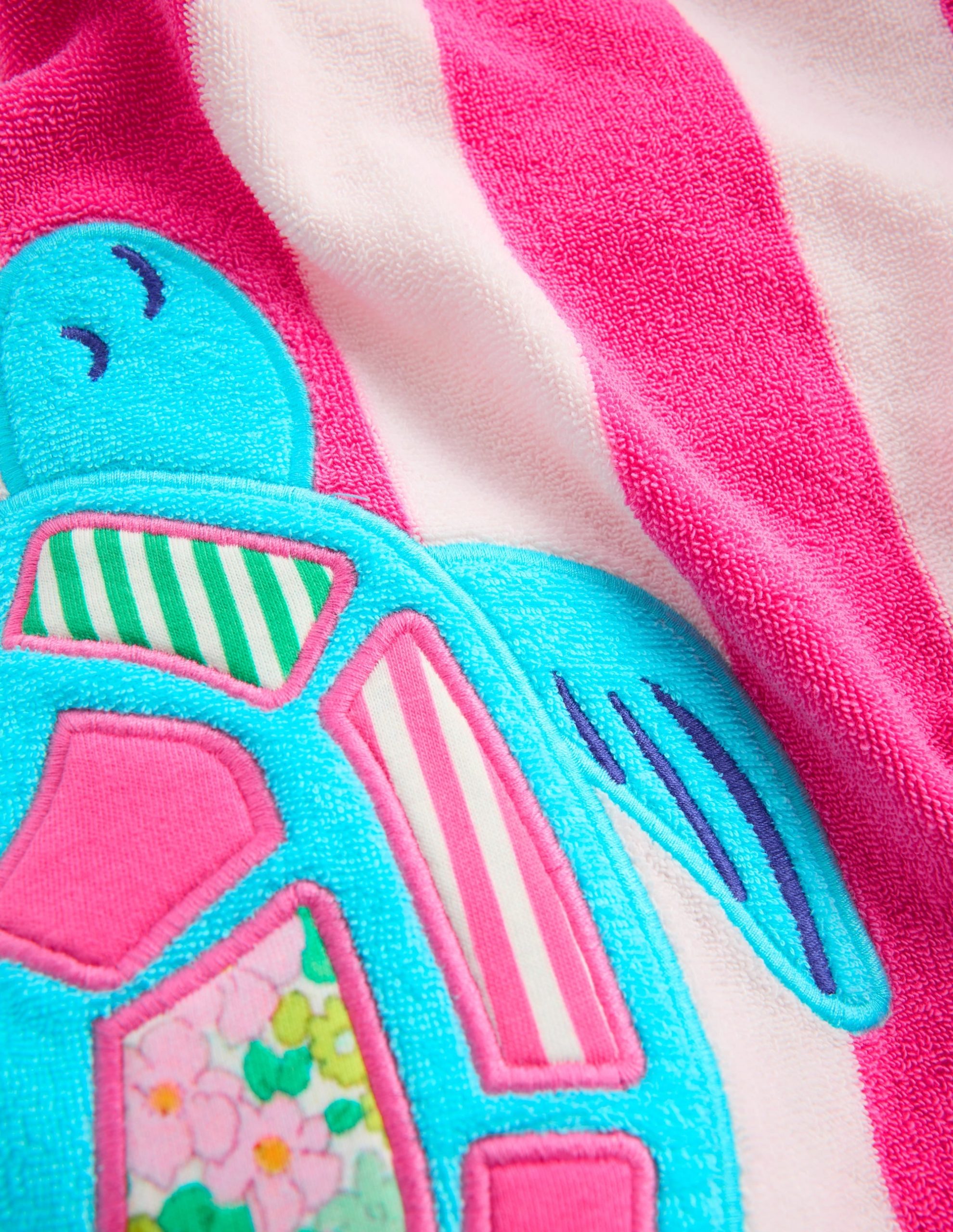 Fun Romie Towelling Zip-Up-Sorbet Pink Turtles - Image 4