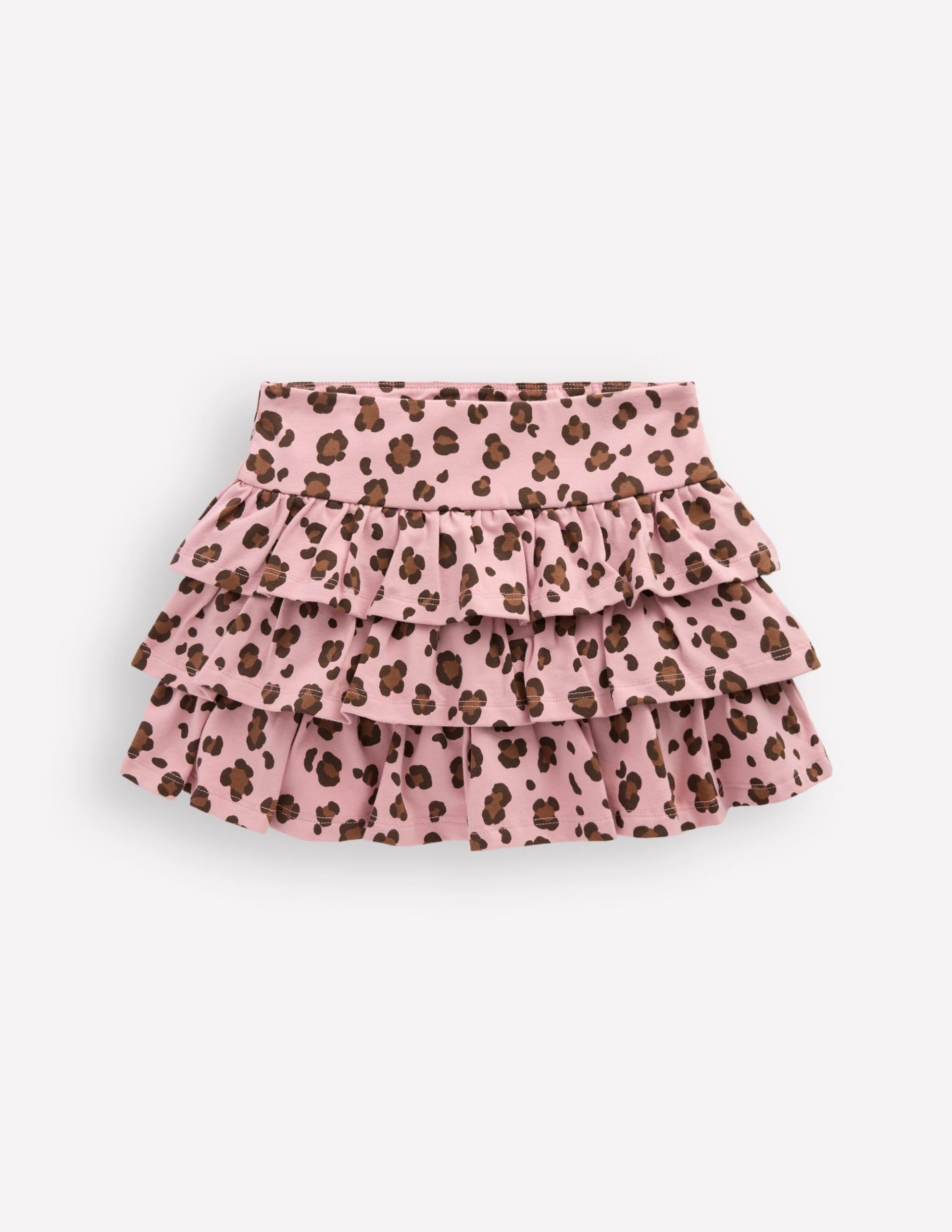 Frill Jersey Skort-Pink Leopard