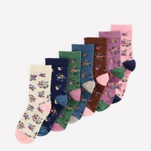 7-pack Socks-Vintage Flower Posy