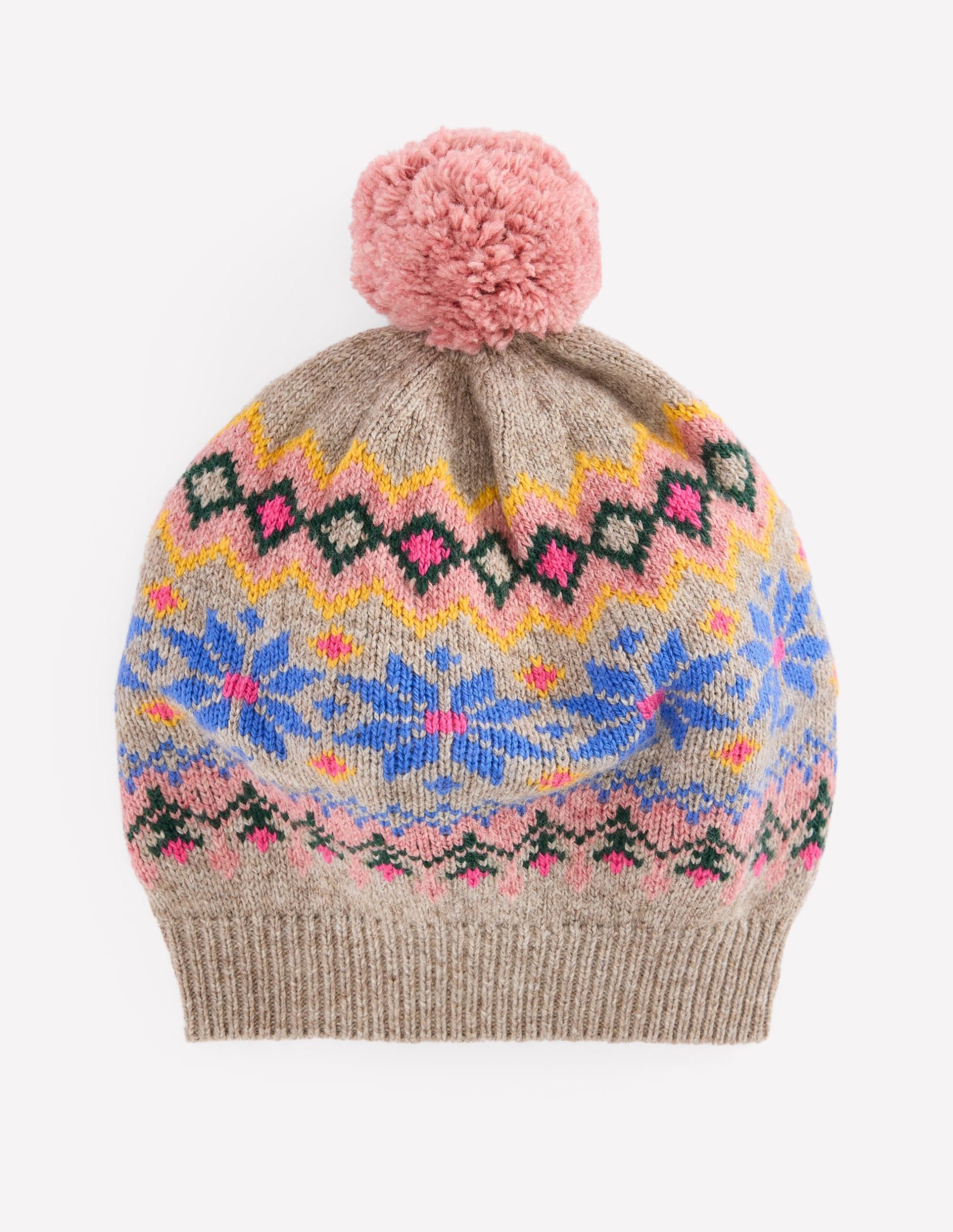 Fair Isle Beret-Mink Melange