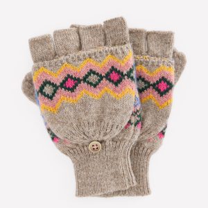 Fair Isle Mittens-Mink Melange