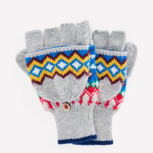 Fair Isle Mittens-Grey Marl