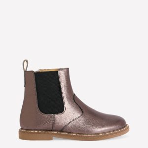 Leather Chelsea Boots-Silver