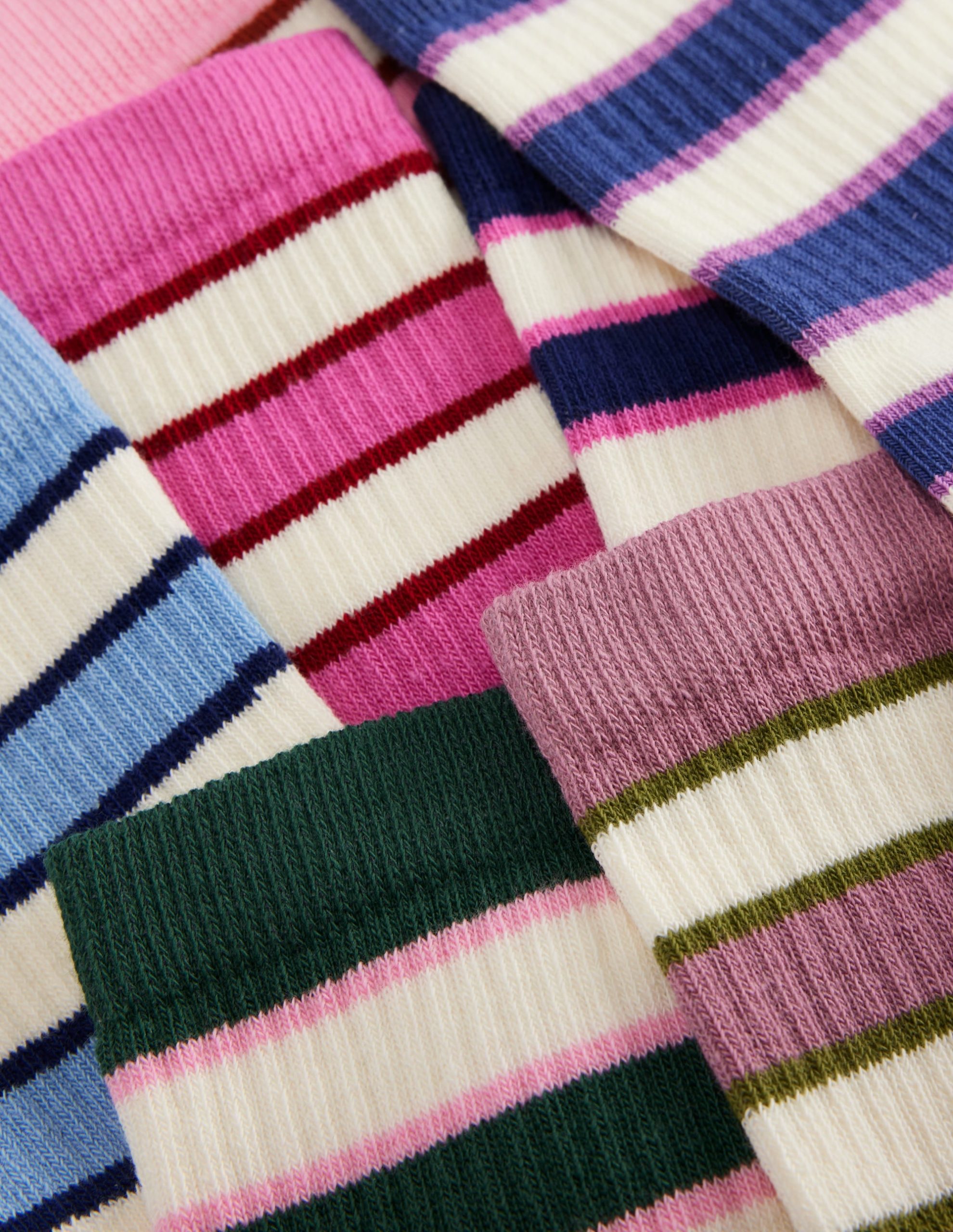 7 Pack Ribbed Socks-Multi Stripes - Image 2
