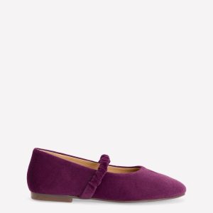 Velvet Mary Janes-Deep Wisteria