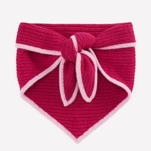 Triangle Knitted Scarf-Red Bud