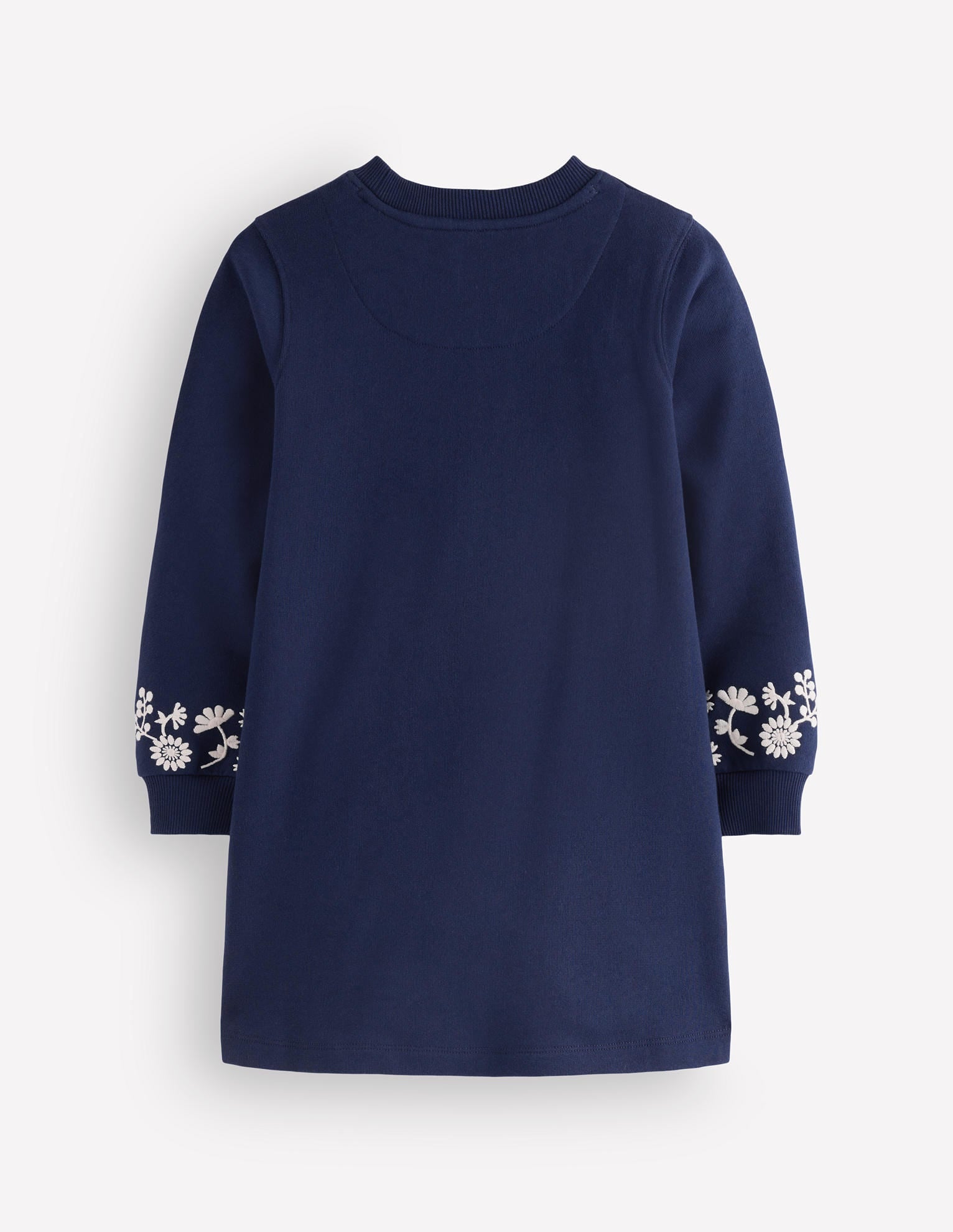 Ida Sweatshirt Appliqué Dress-Navy Floral Embroidery - Image 3