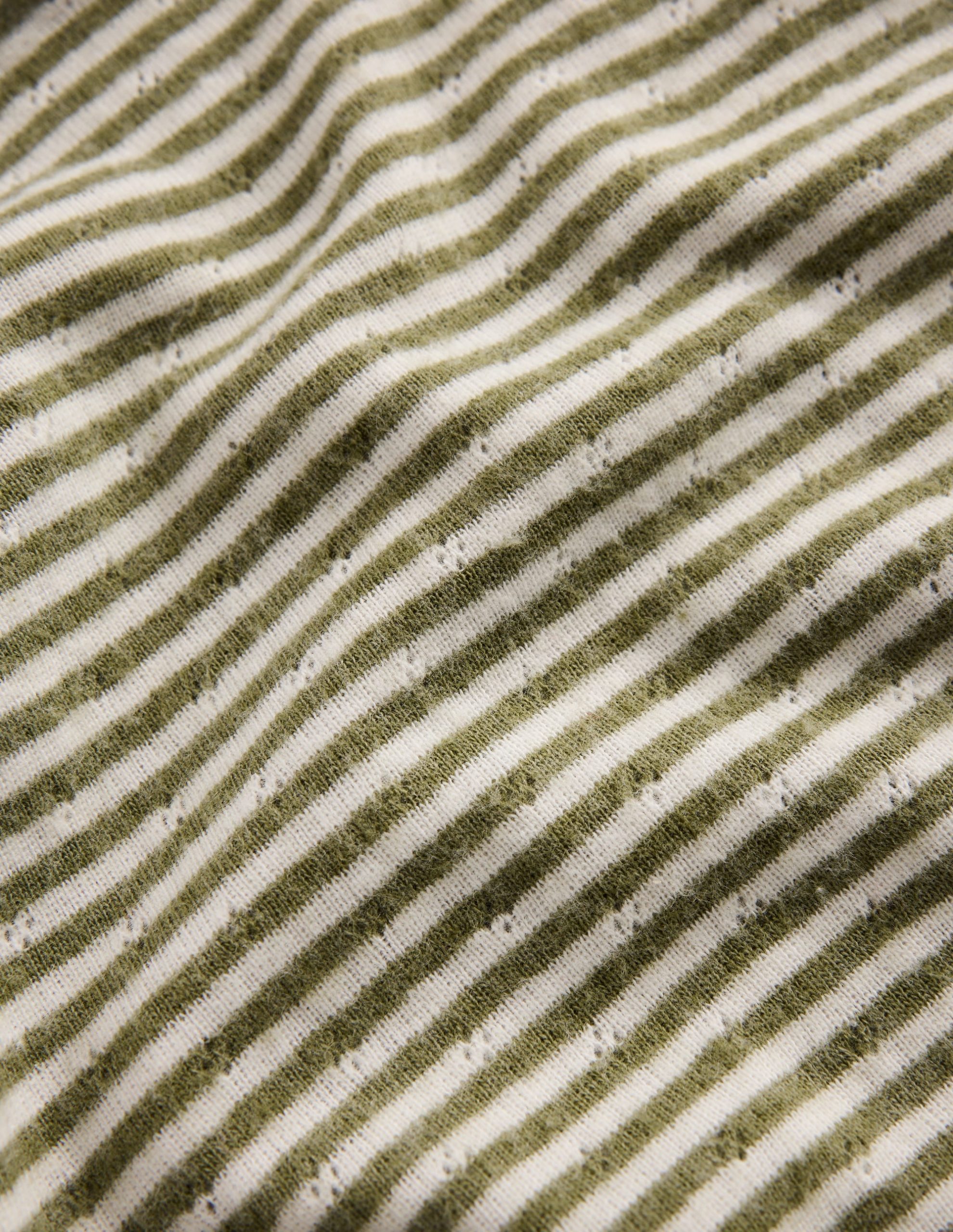 Long Sleeve Pointelle Top-Green Stripe - Image 2