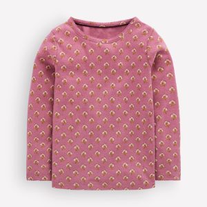 Long Sleeve Pointelle Top-Heather Rose Floral