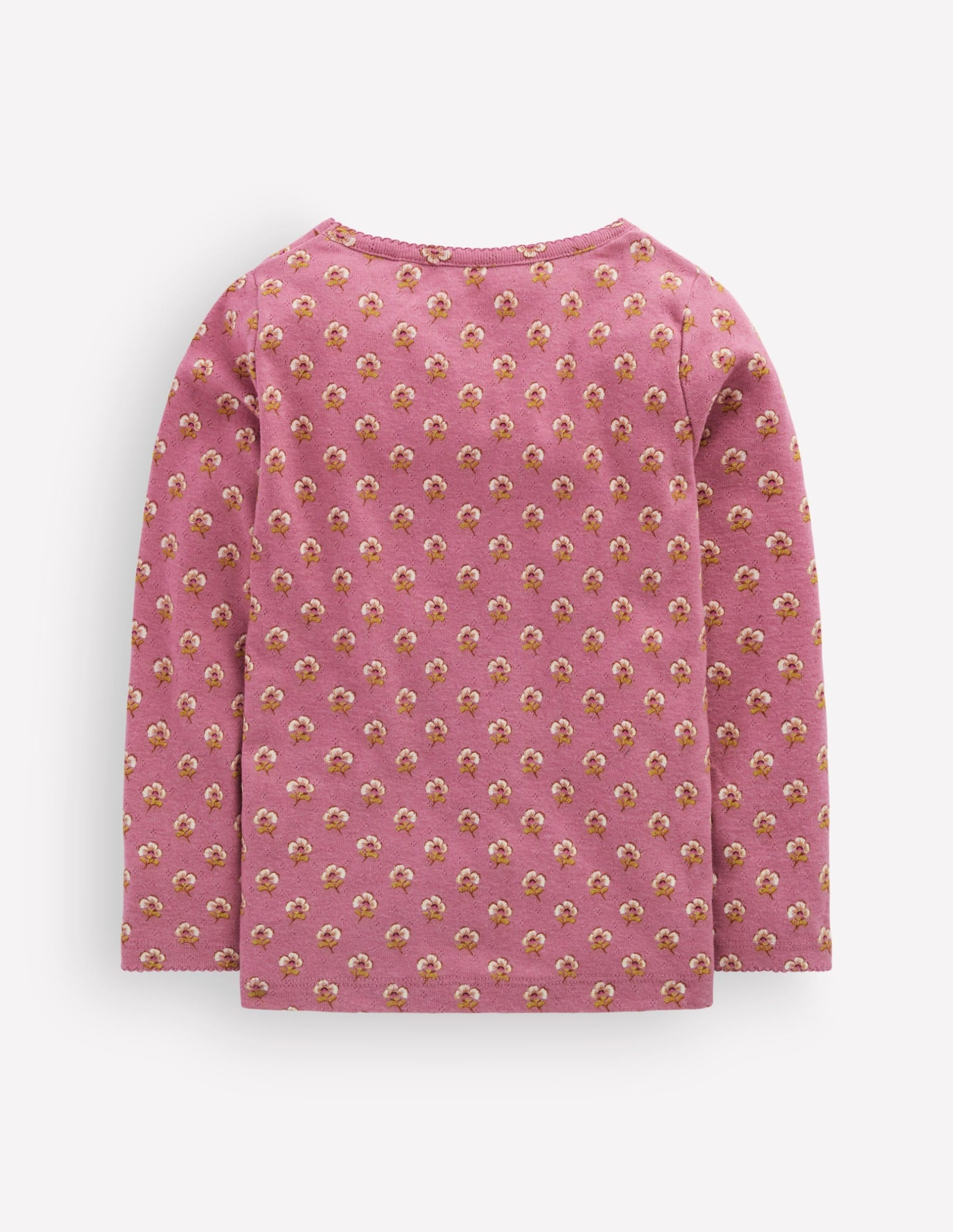 Long Sleeve Pointelle Top-Heather Rose Floral - Image 3