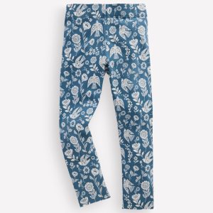 Fun Leggings-Sapphire Blue Floral Blue