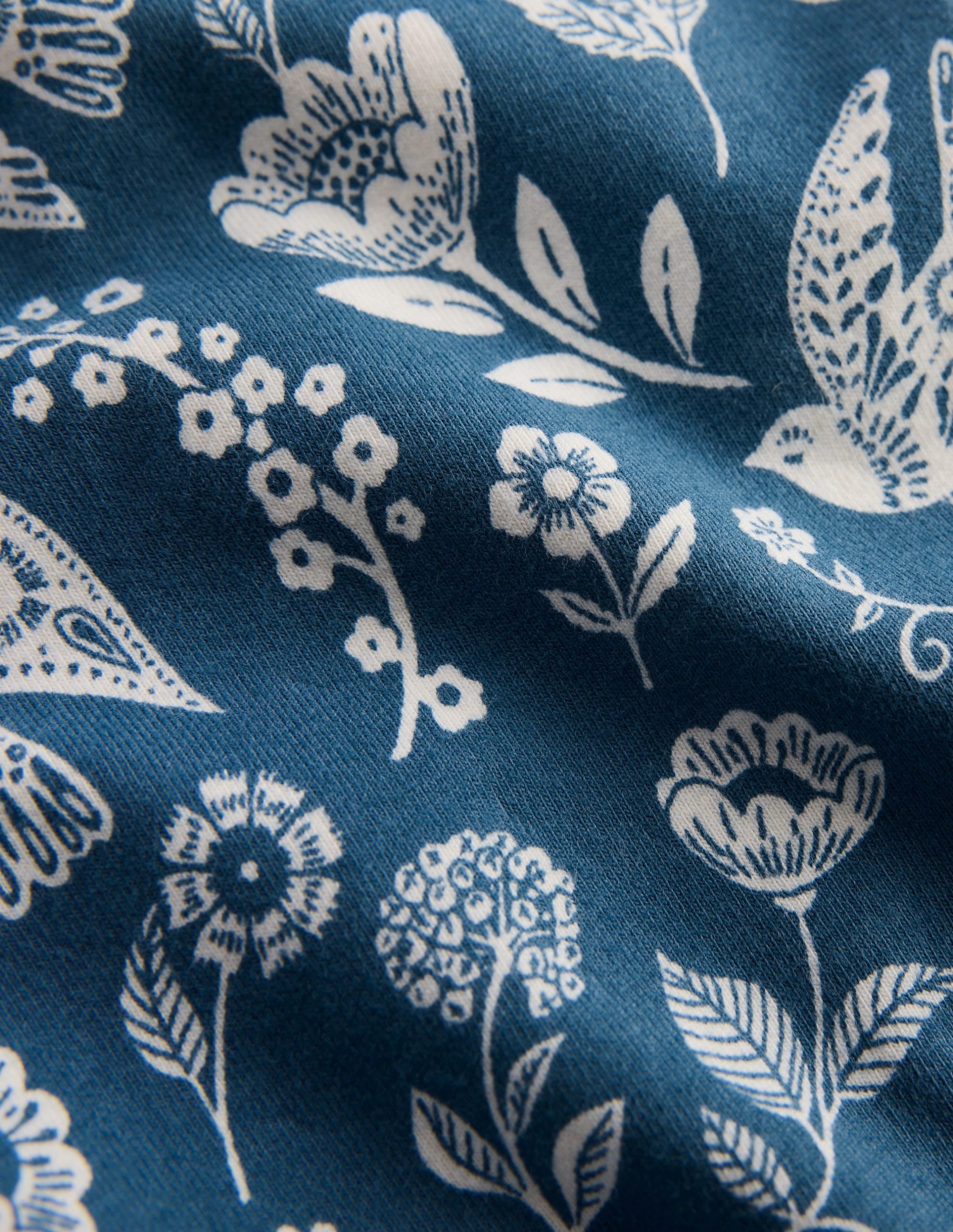 Fun Leggings-Sapphire Blue Floral Blue - Image 3