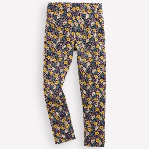 Fun Leggings-French Navy Mixed Flowerbed