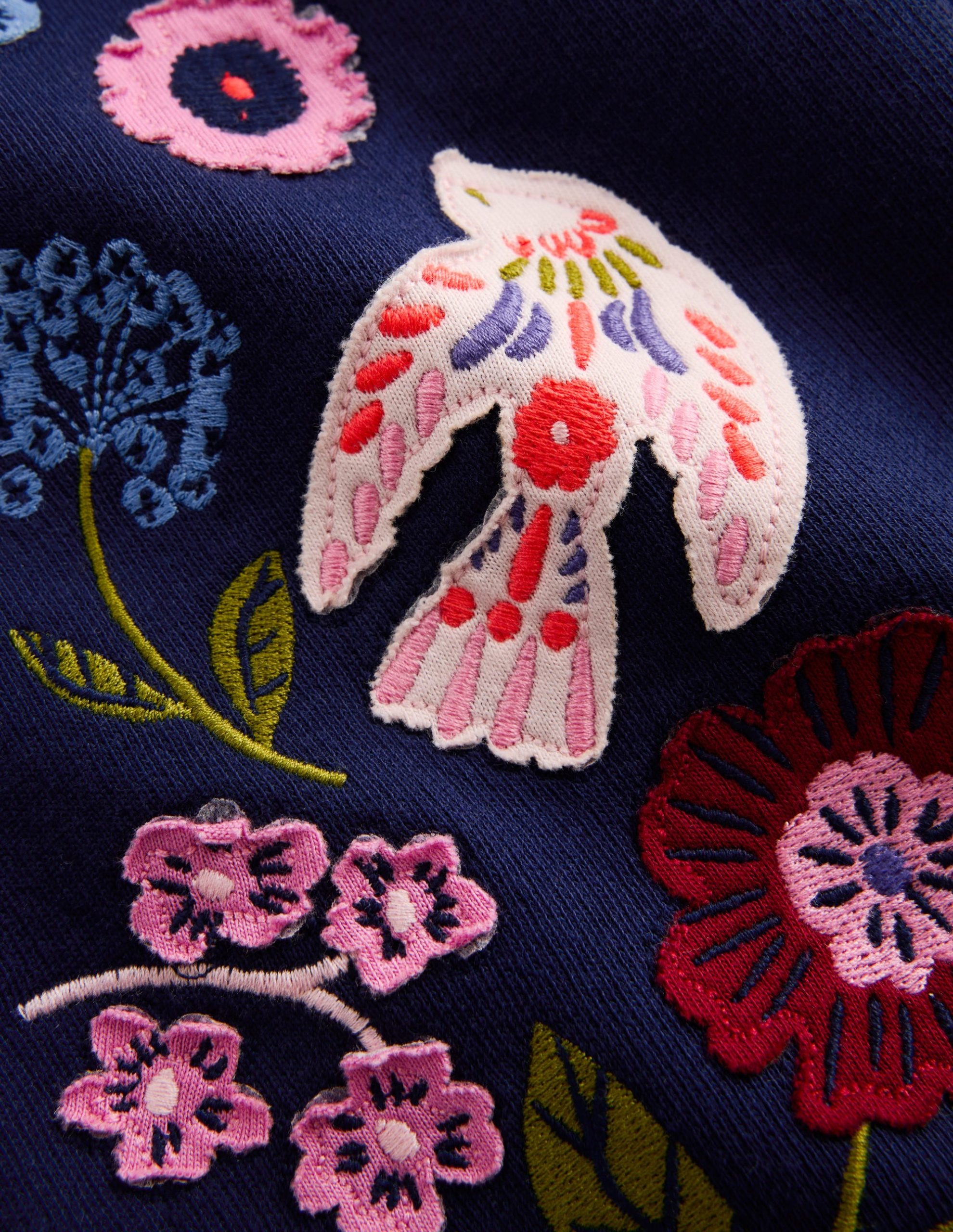 Bobbie Appliqué Sweatpants-Navy Birds - Image 3