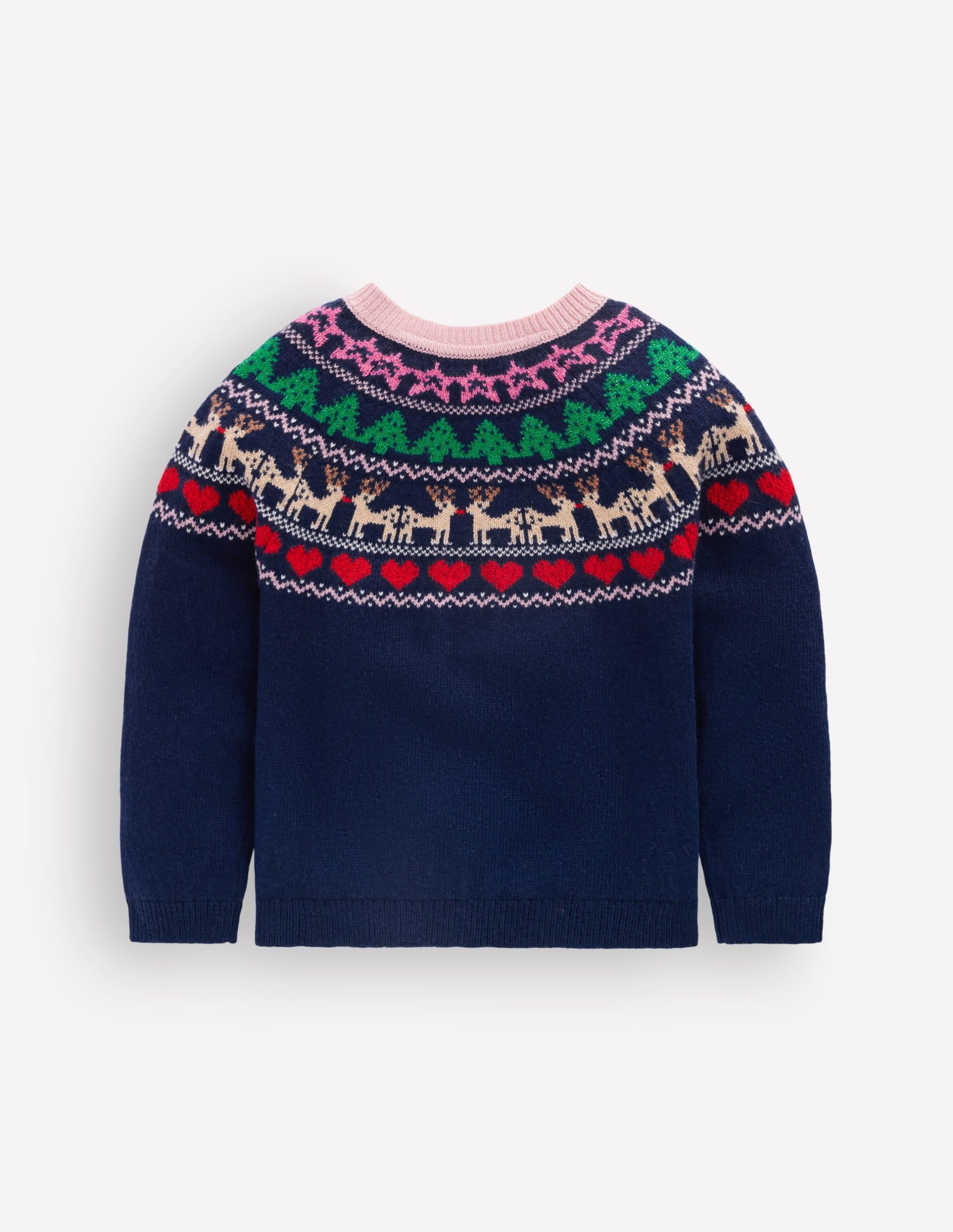 Edie Fair Isle Cardigan-Medieval blue sparkle multi - Image 2