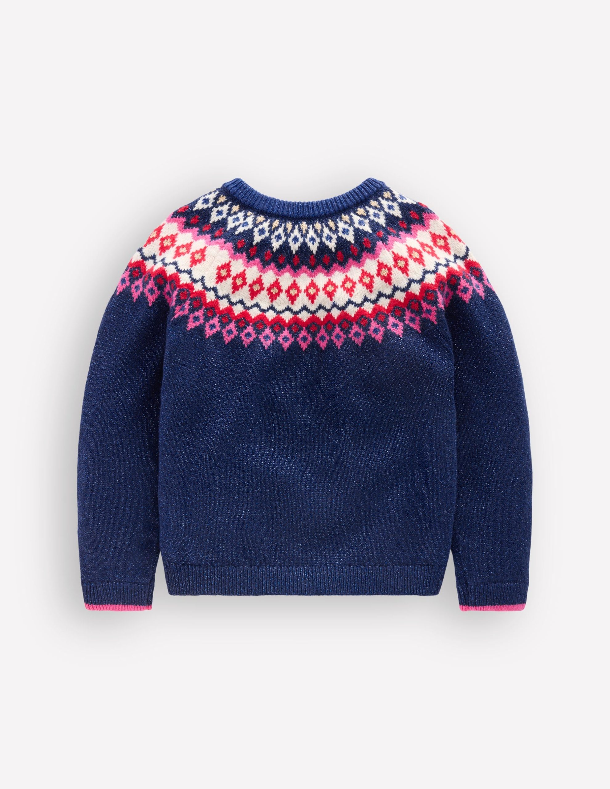 Edie Fair Isle Cardigan-Navy Sparkle - Image 2