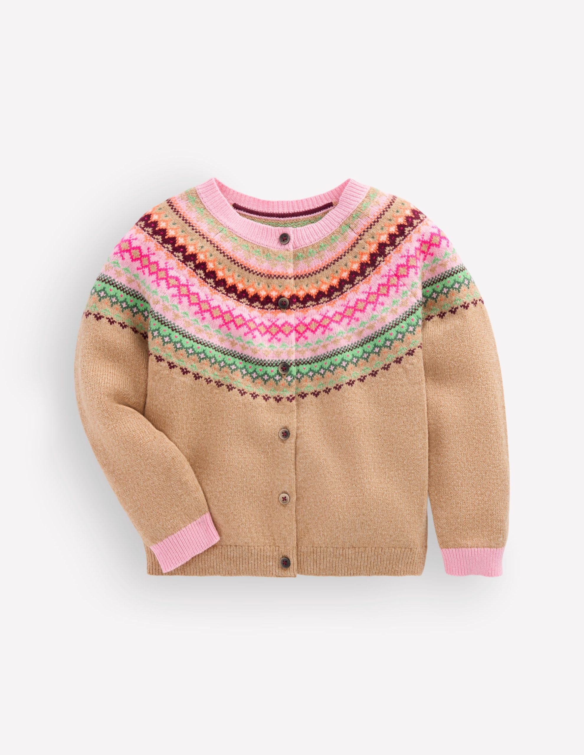 Edie Fair Isle Cardigan-Camel Multi Yoke - Image 4