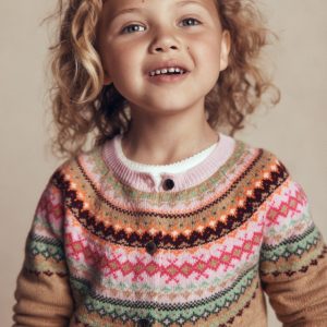 Edie Fair Isle Cardigan-Camel Multi Yoke
