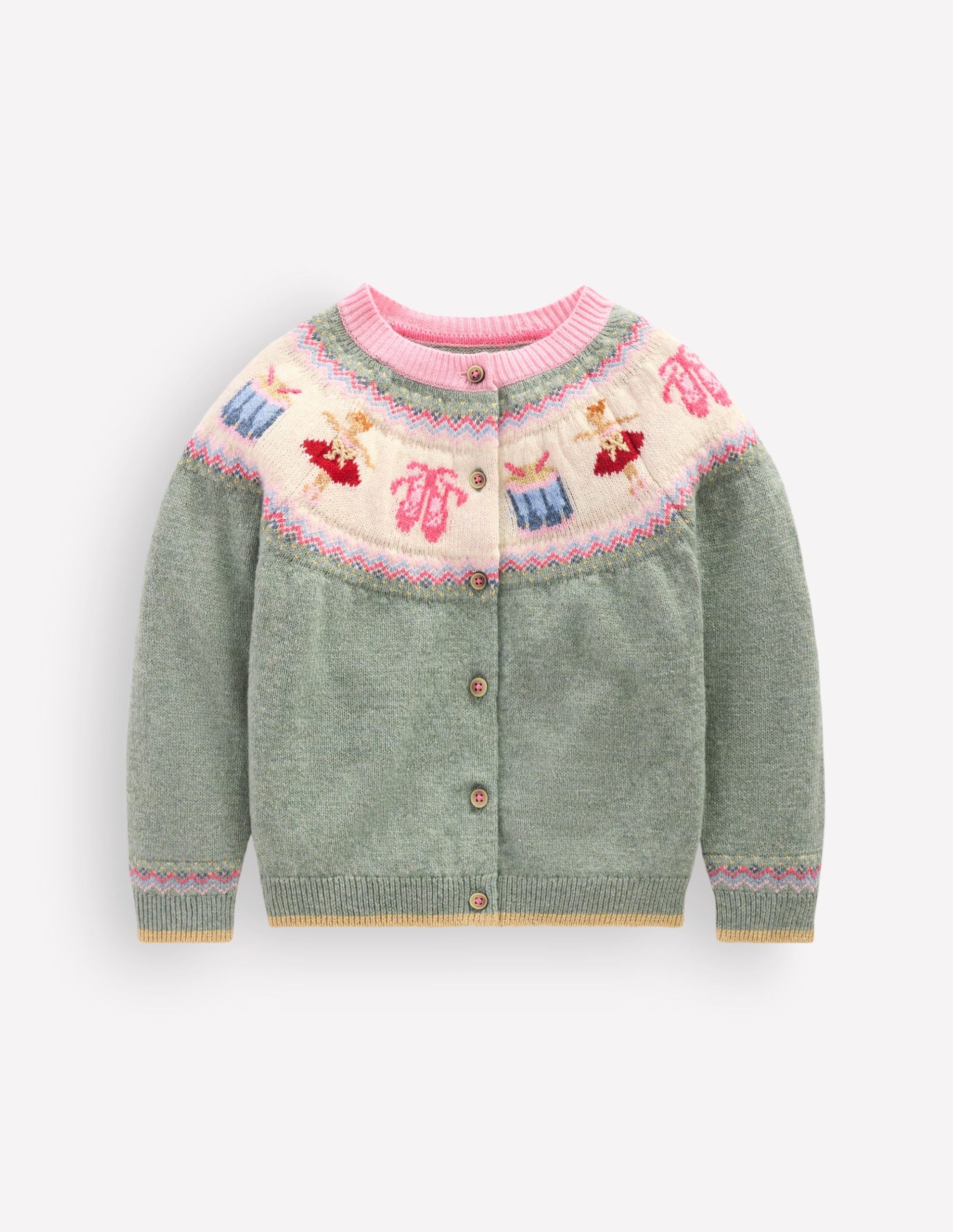 Edie Fair Isle Cardigan-Csarite Green Polar Post