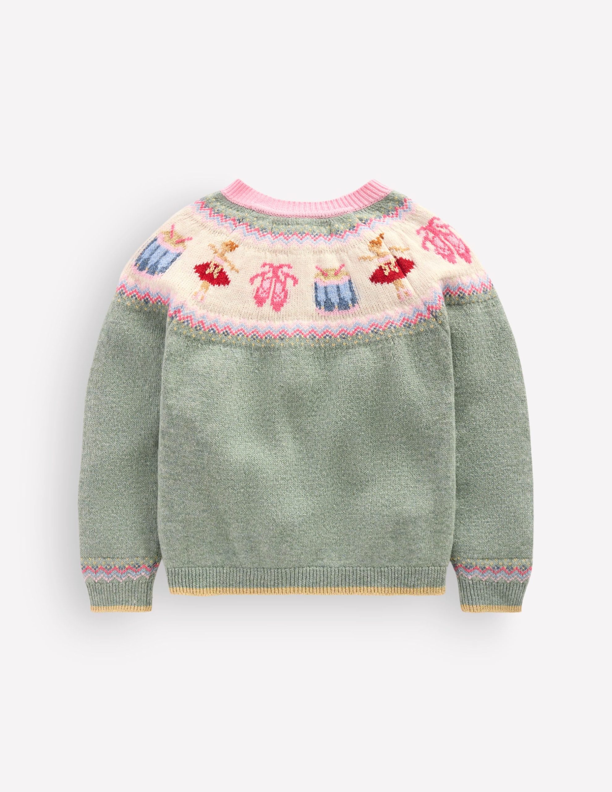 Edie Fair Isle Cardigan-Csarite Green Polar Post - Image 2