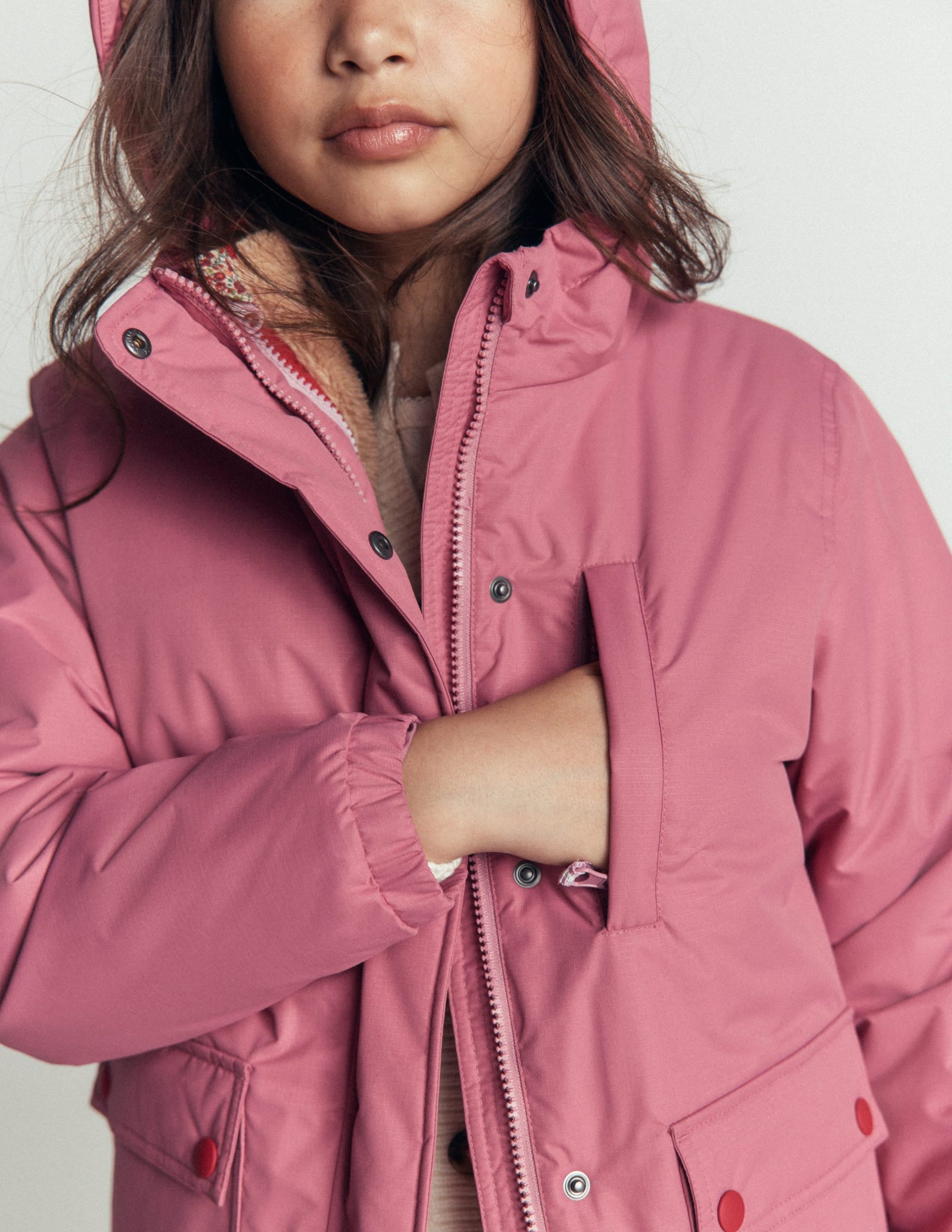 4-in-1 Waterproof Coat-Pink Heather - Image 2