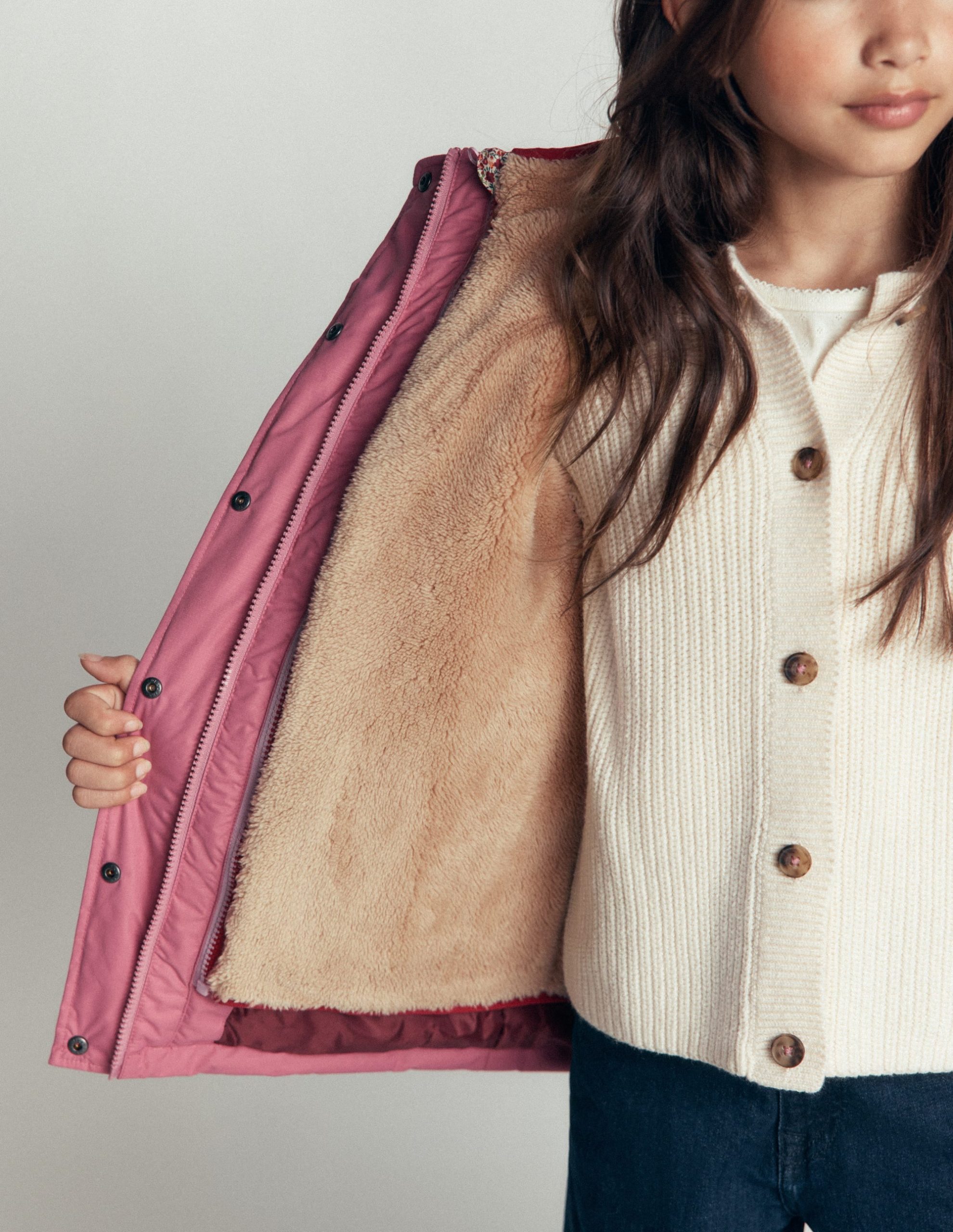 4-in-1 Waterproof Coat-Pink Heather - Image 3