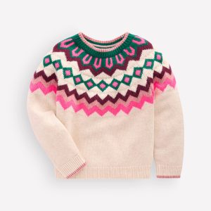 Eleanor Fair Isle Sweater-Oatmeal Marl