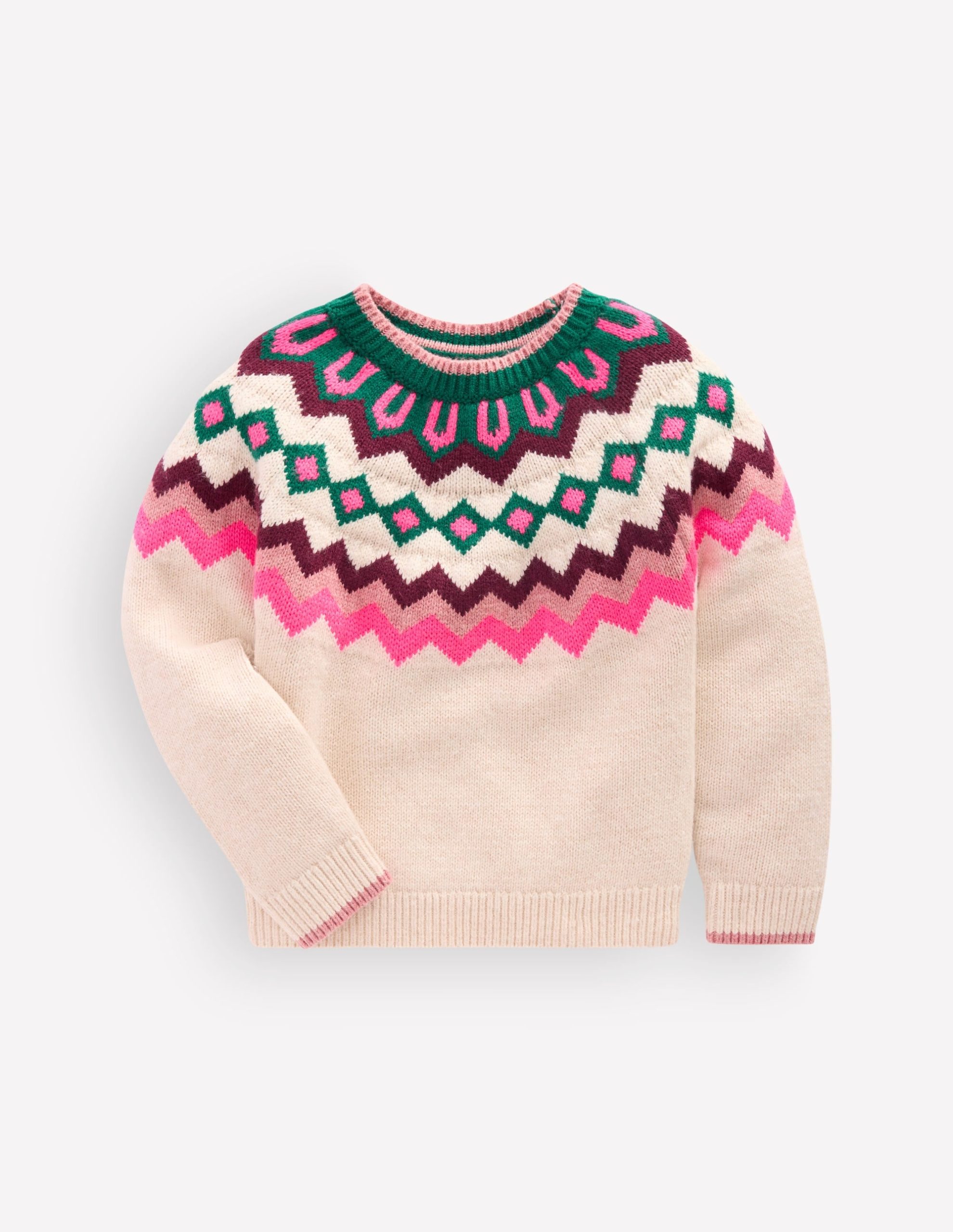 Eleanor Fair Isle Sweater-Oatmeal Marl