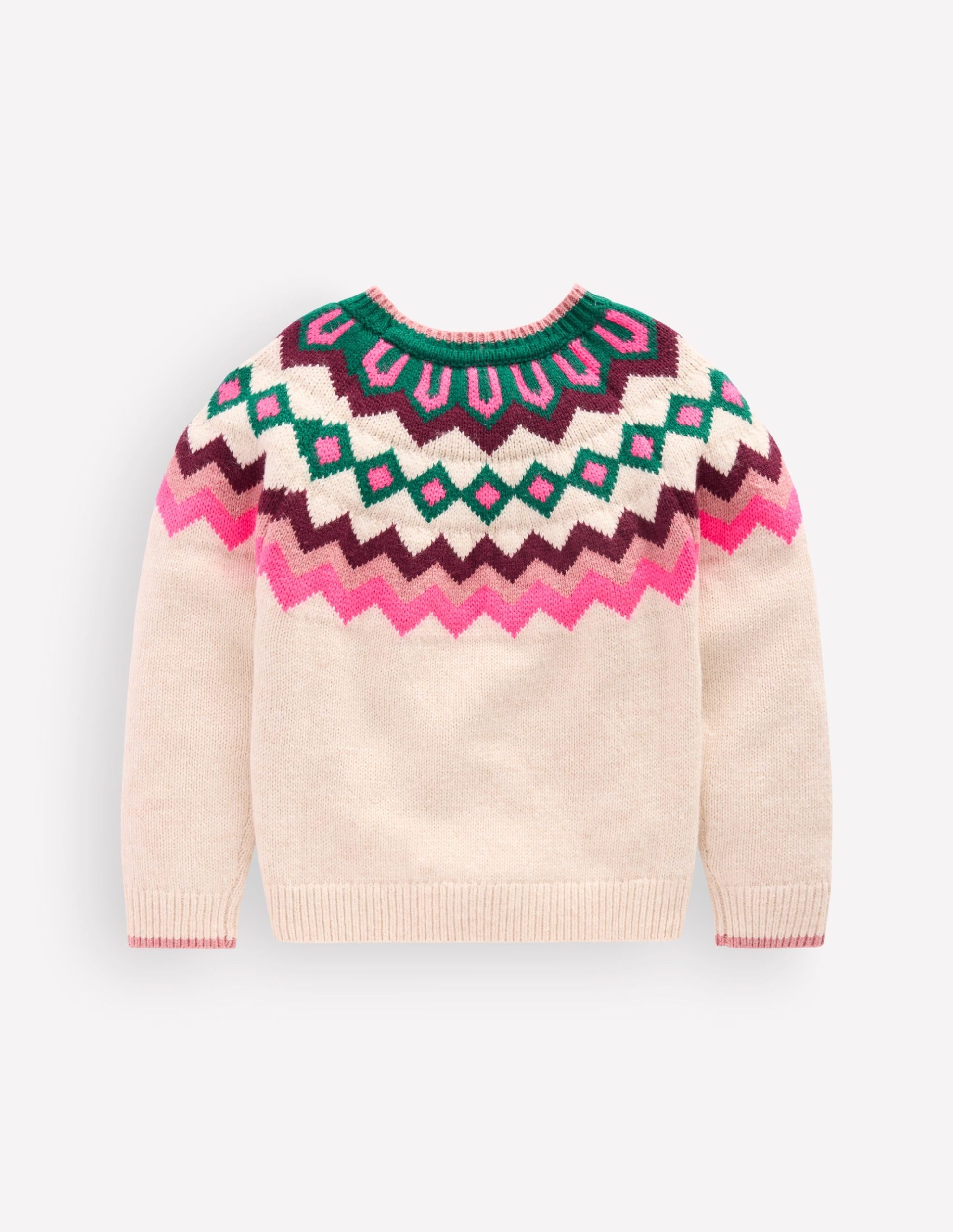 Eleanor Fair Isle Sweater-Oatmeal Marl - Image 2