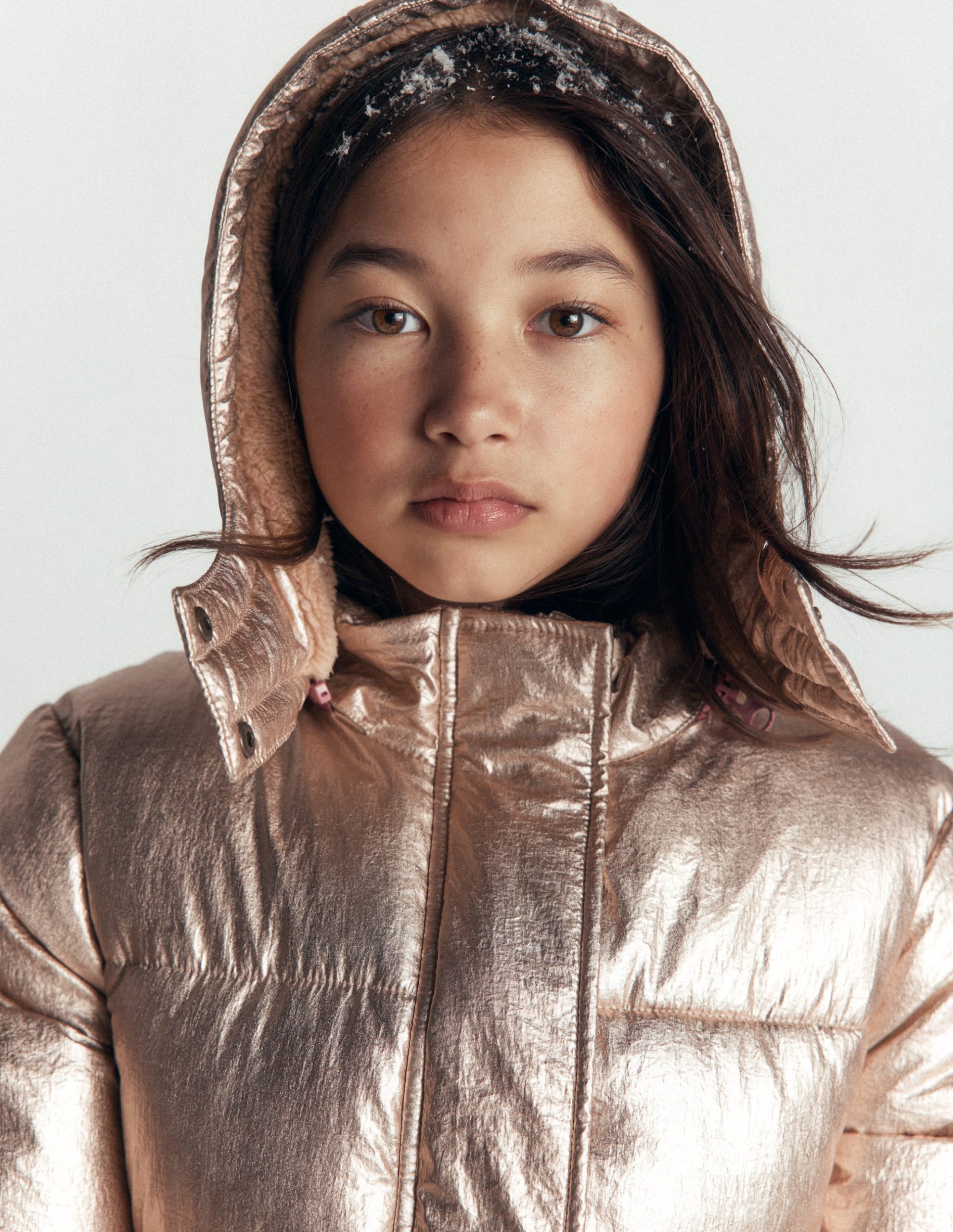 Longline Padded Coat-Gold Metallic - Image 2