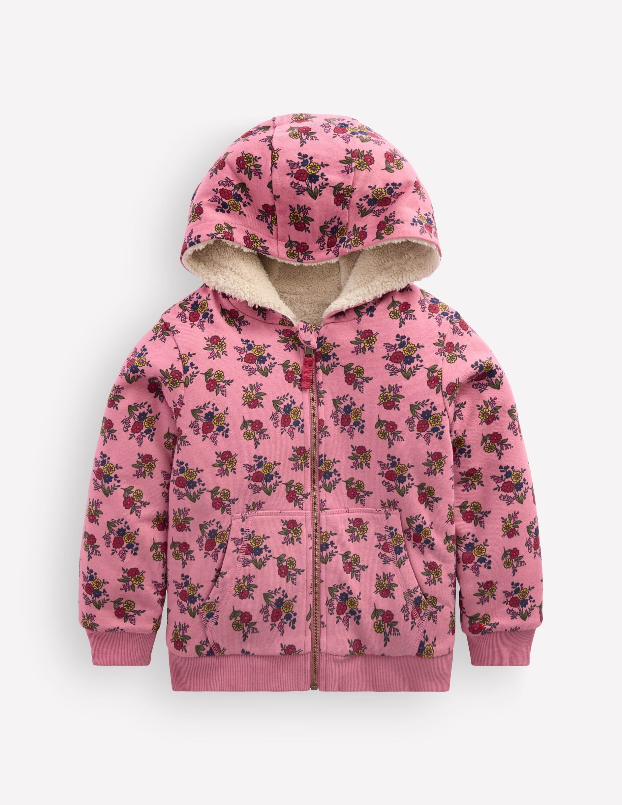 Reversible Borg Hoody-Dusty Rose Sprouting Garden