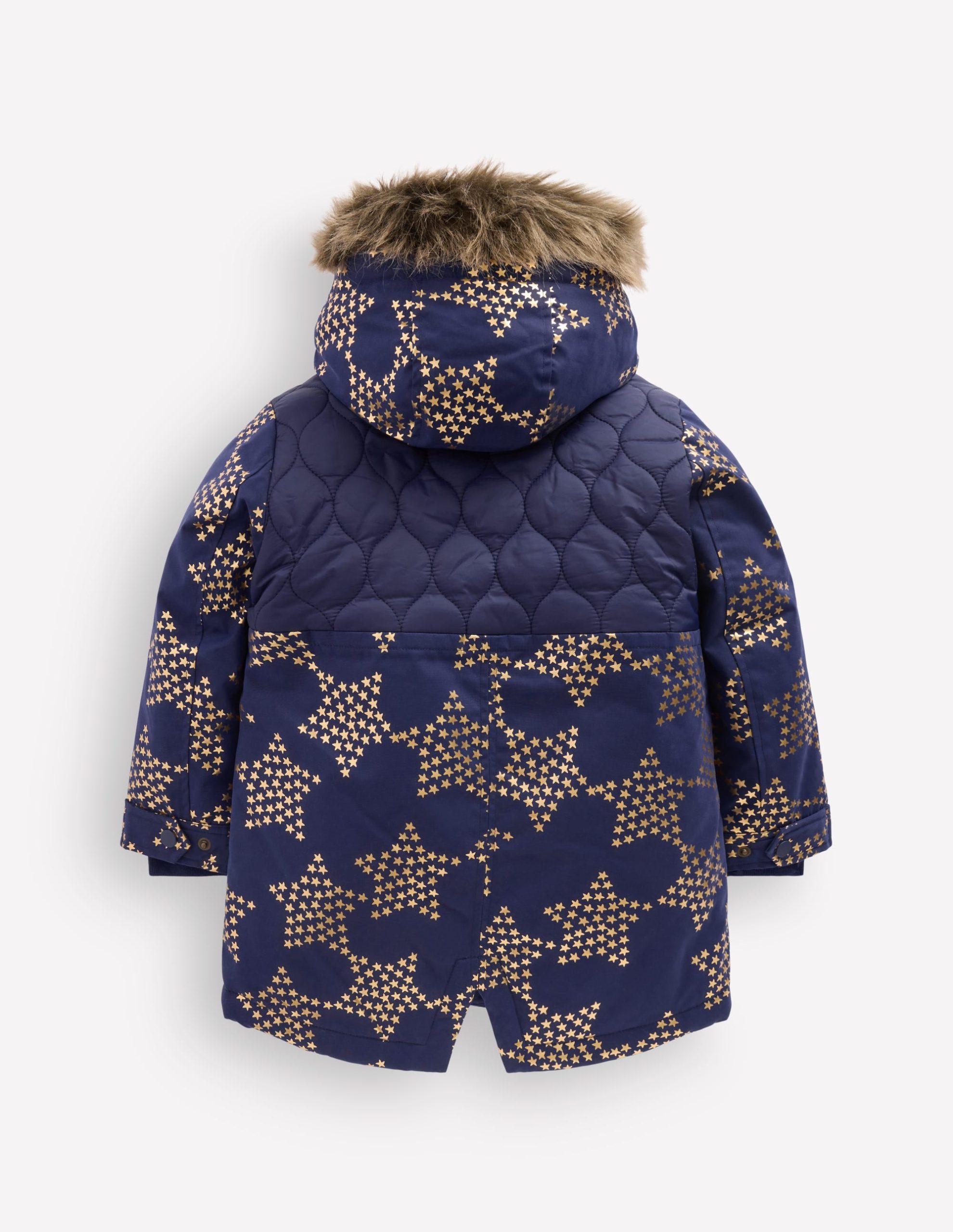 Joni Quilted Parka Coat-College Navy Foil Star - Image 2
