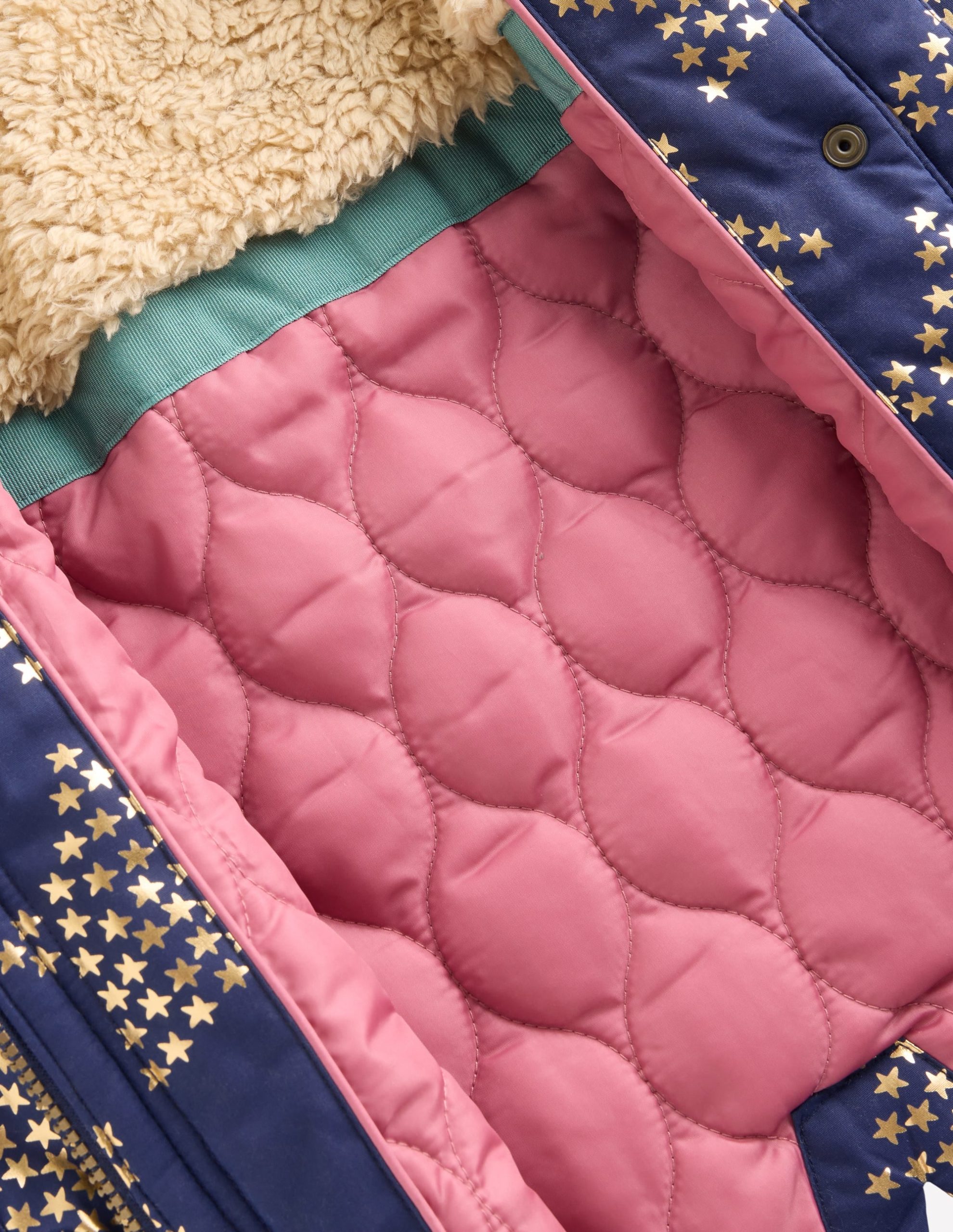 Joni Quilted Parka Coat-College Navy Foil Star - Image 5