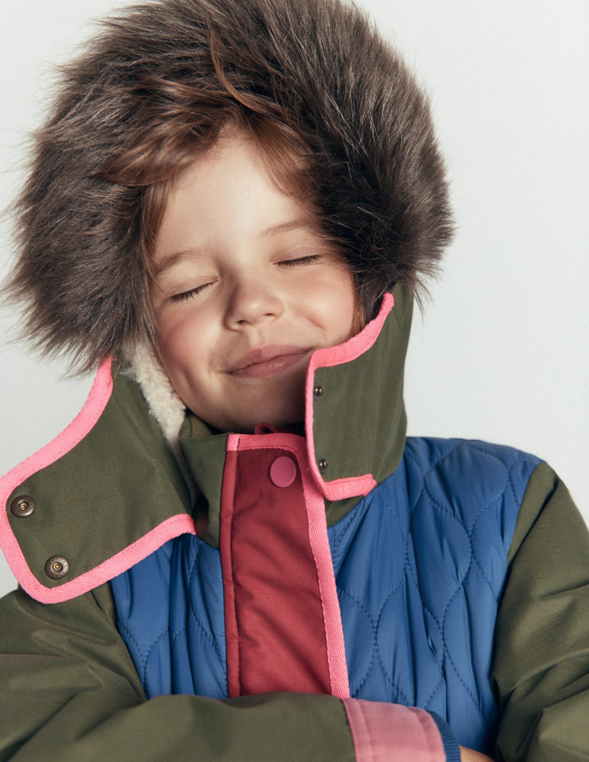 Joni Quilted Parka Coat-Multi Colourblock - Image 2