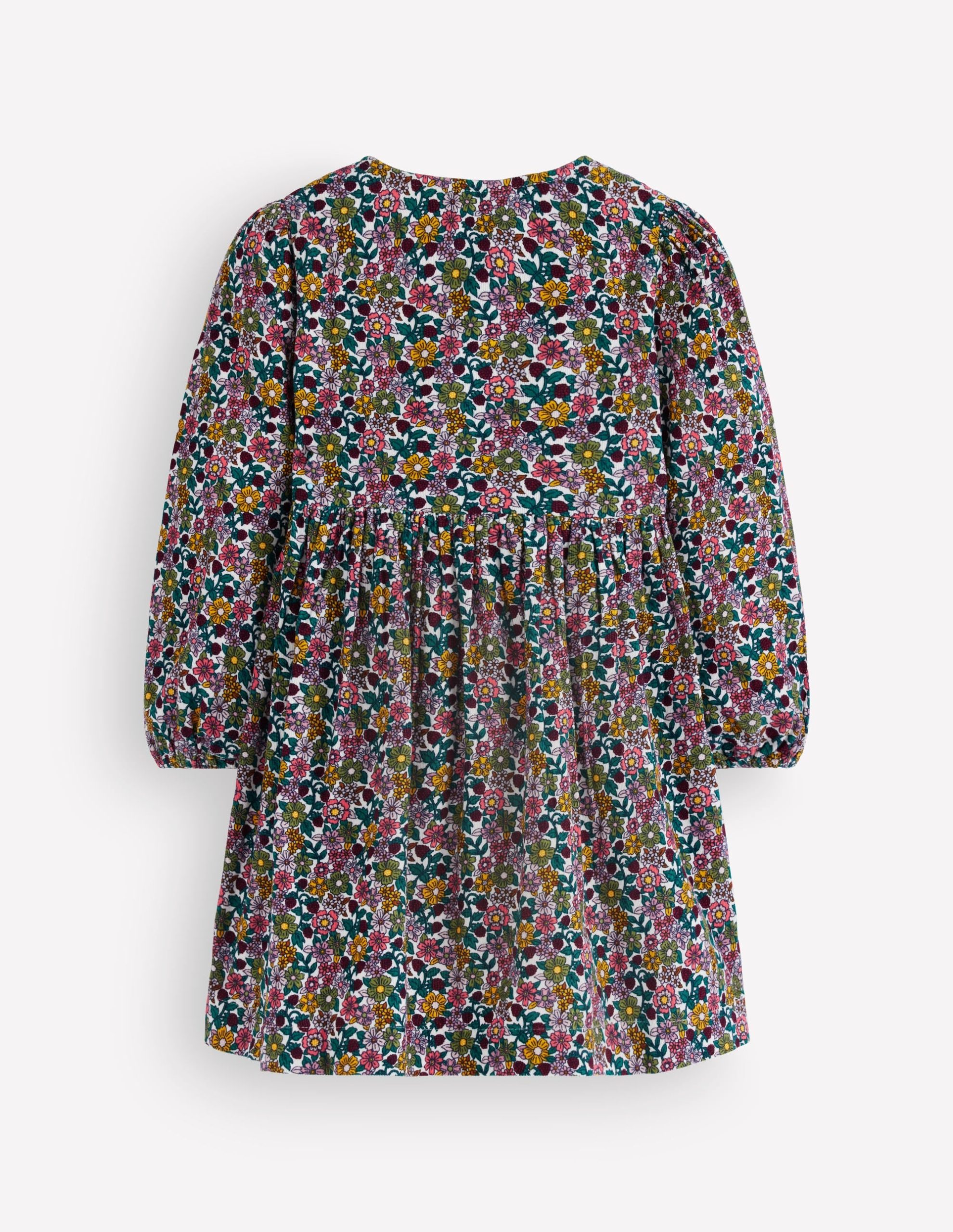 Norah Button-through Bow Dress-Floral Corduroy - Image 2