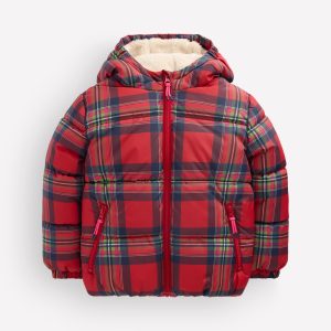 Fun Padded Coat-Red Check