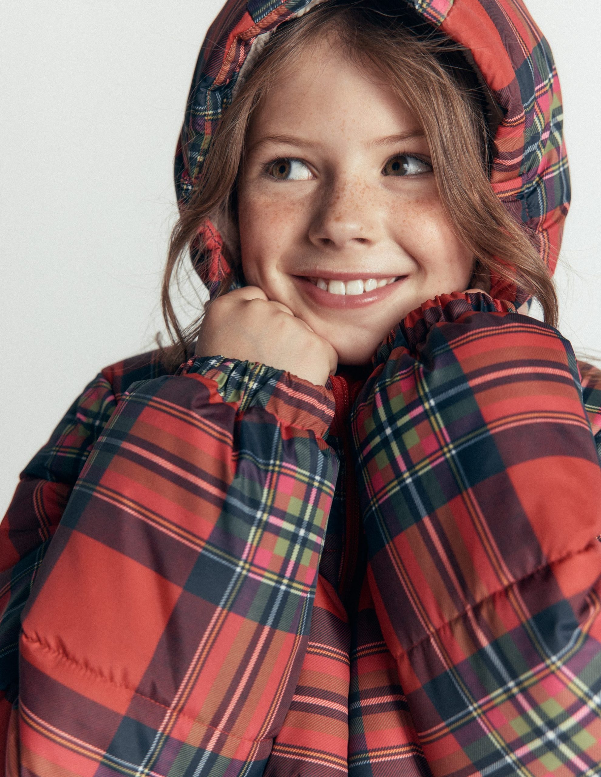 Fun Padded Coat-Red Check - Image 5