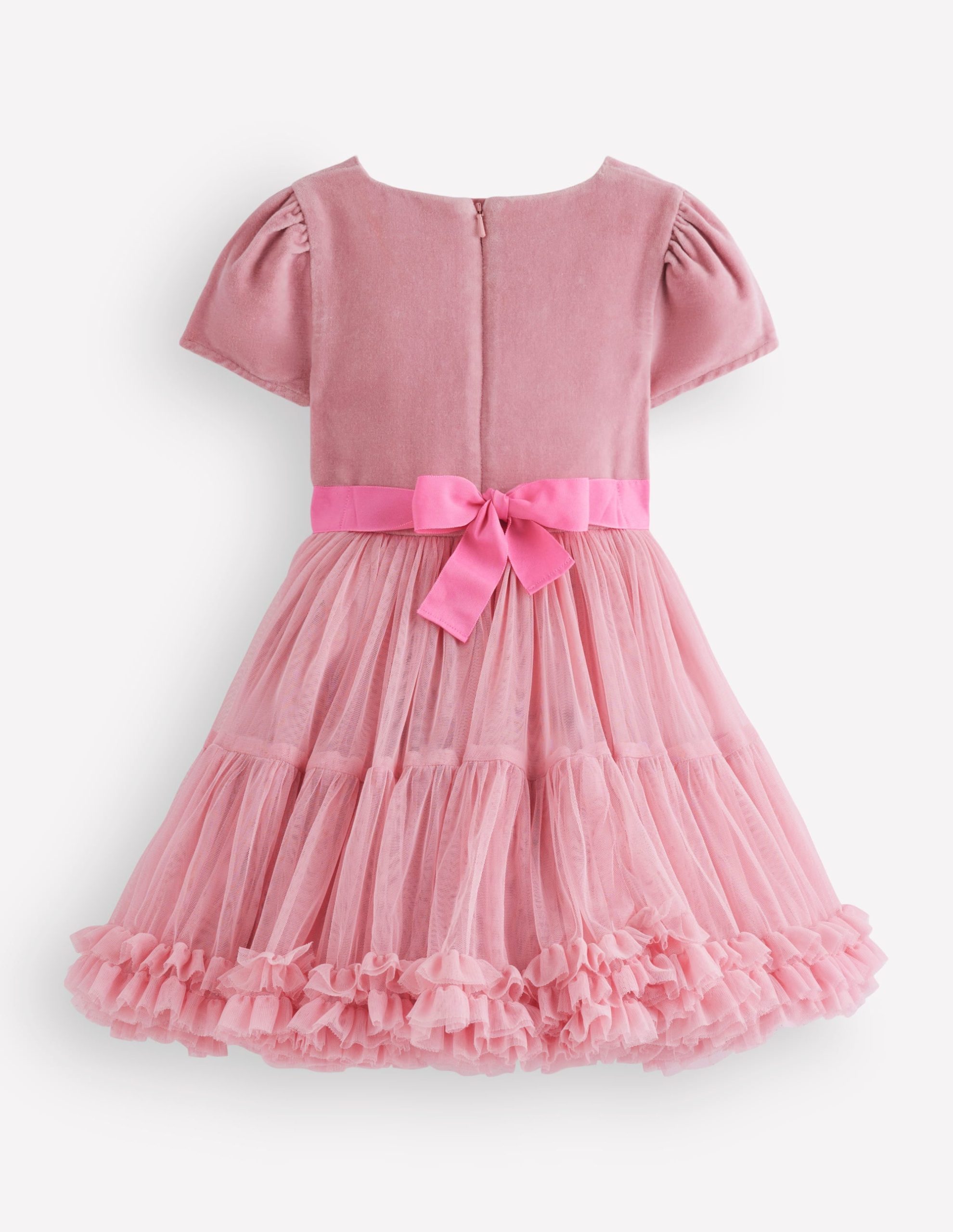 Velour Tulle Occasion Dress-Vintage Pink - Image 2