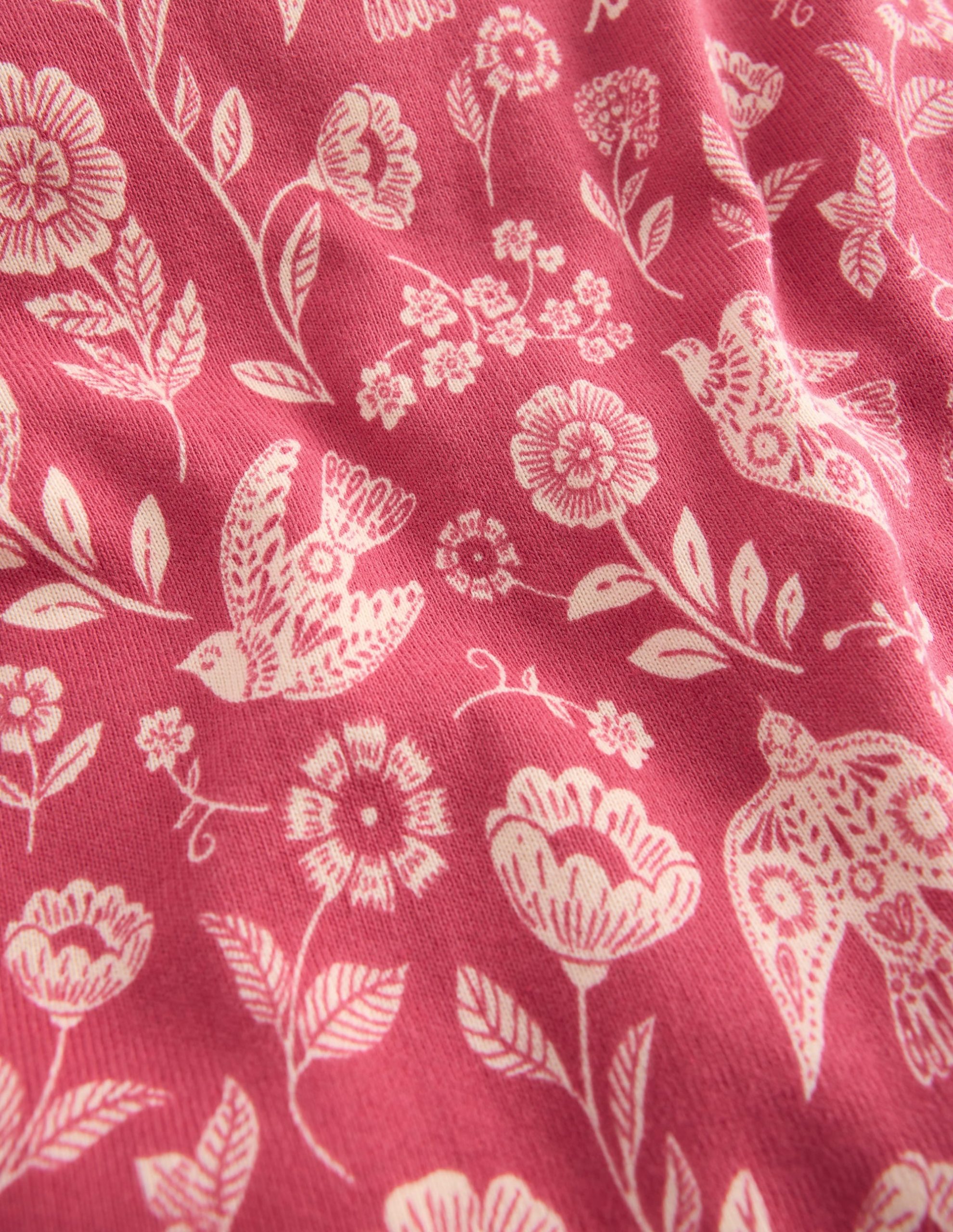 Snug Long John Pajamas-Bird Floral - Image 2