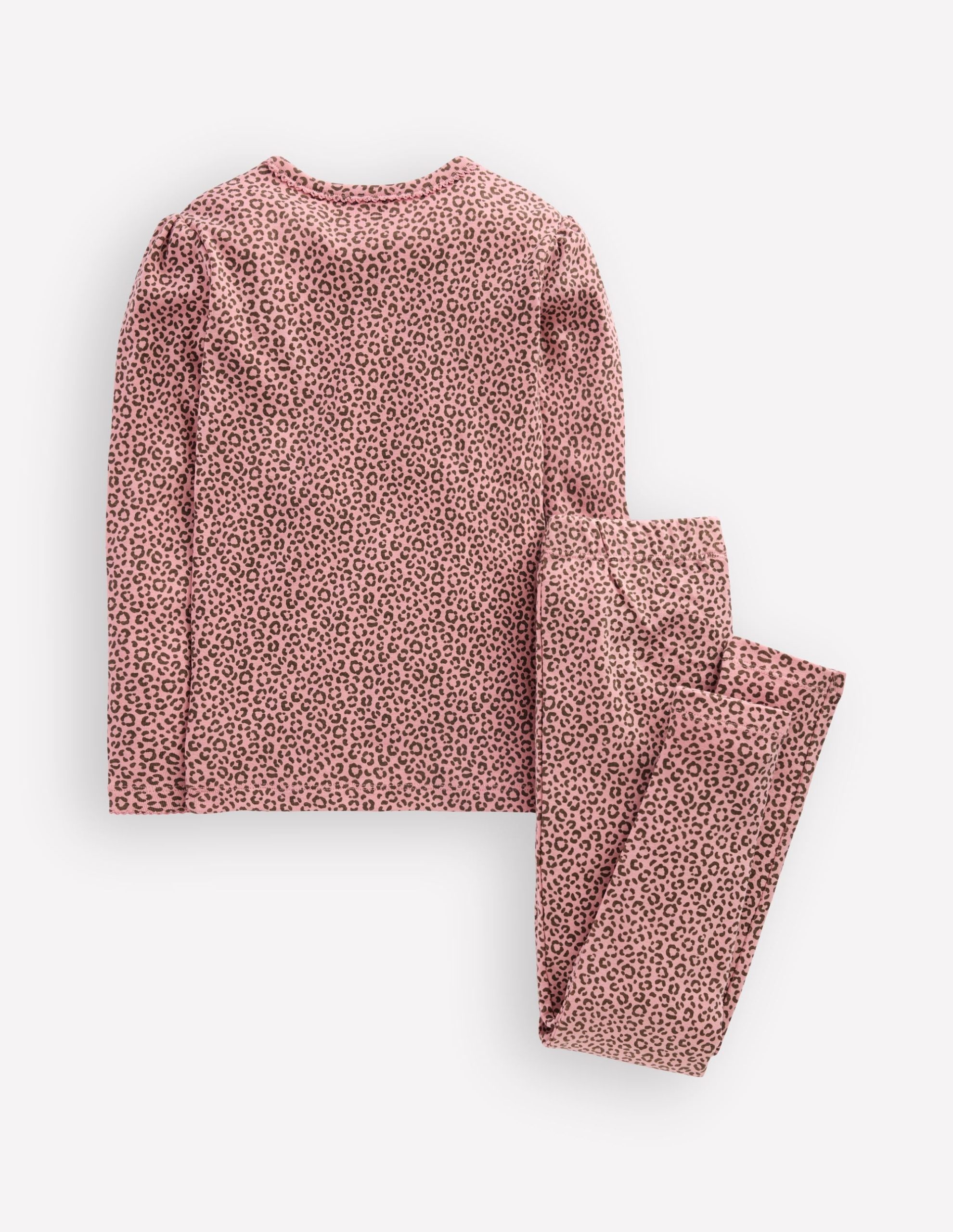 Snug Henley Pajamas-Pink Leopard - Image 2