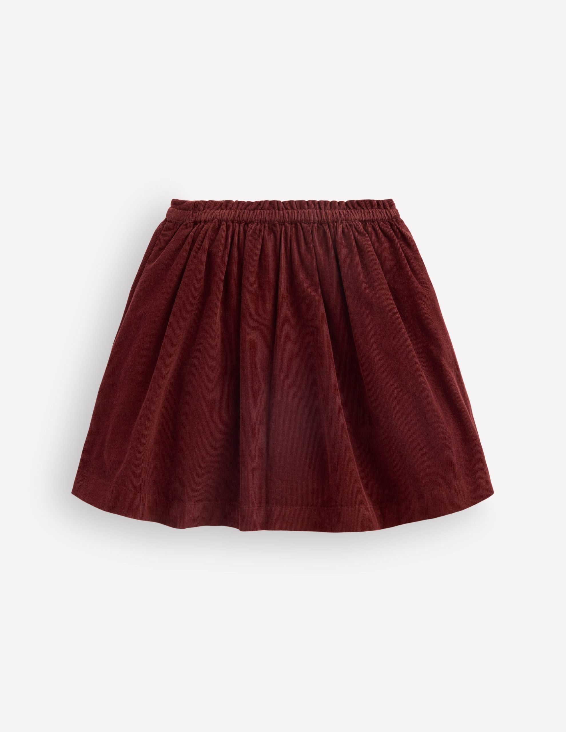 Woven Button-Through Skirt-Roasted Brown Cord - Image 4