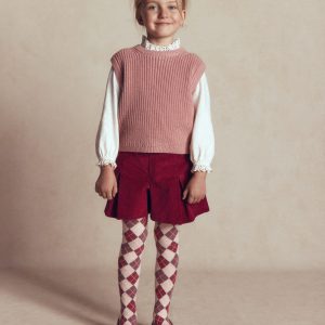 Pleated Skort-Ruby Red Cord