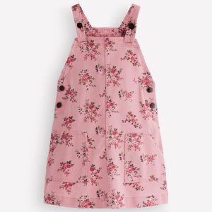 Adeline A-line Overalls Dress-Pink Quartz Twill Soft Rose
