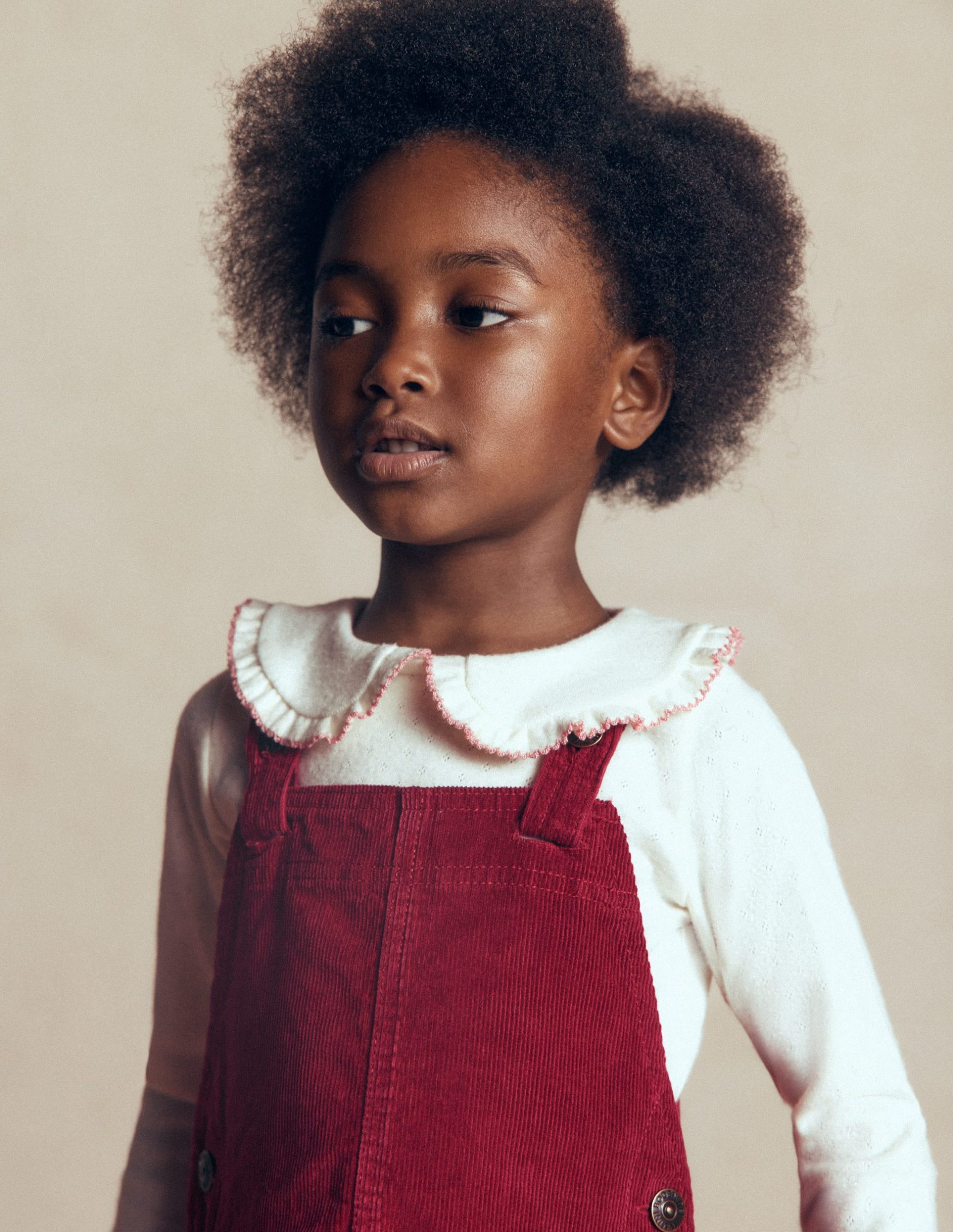 Adeline A-line Overalls Dress-Chestnut Red Cord - Image 4