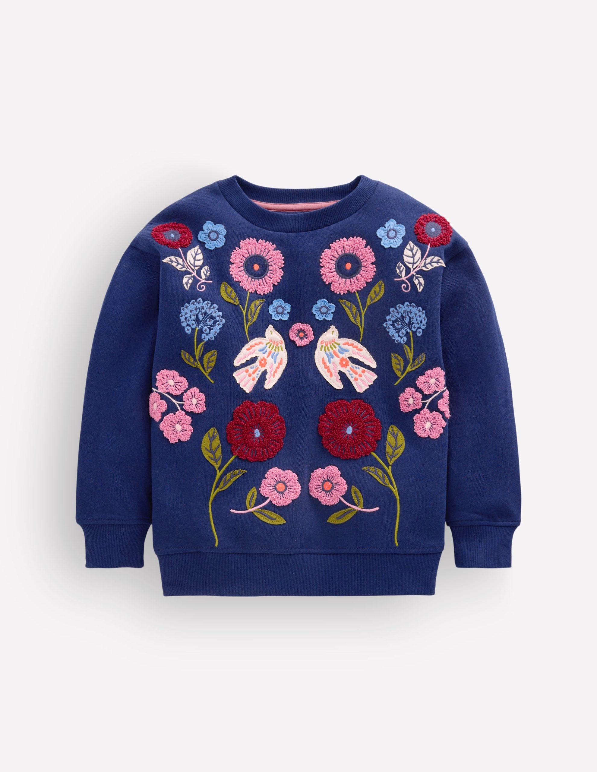 Bobbie Appliqué Sweatshirt-Navy Bird Placement - Image 2