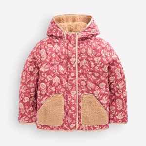 Borg Padded Jacket-Winter Blush Floral Bird