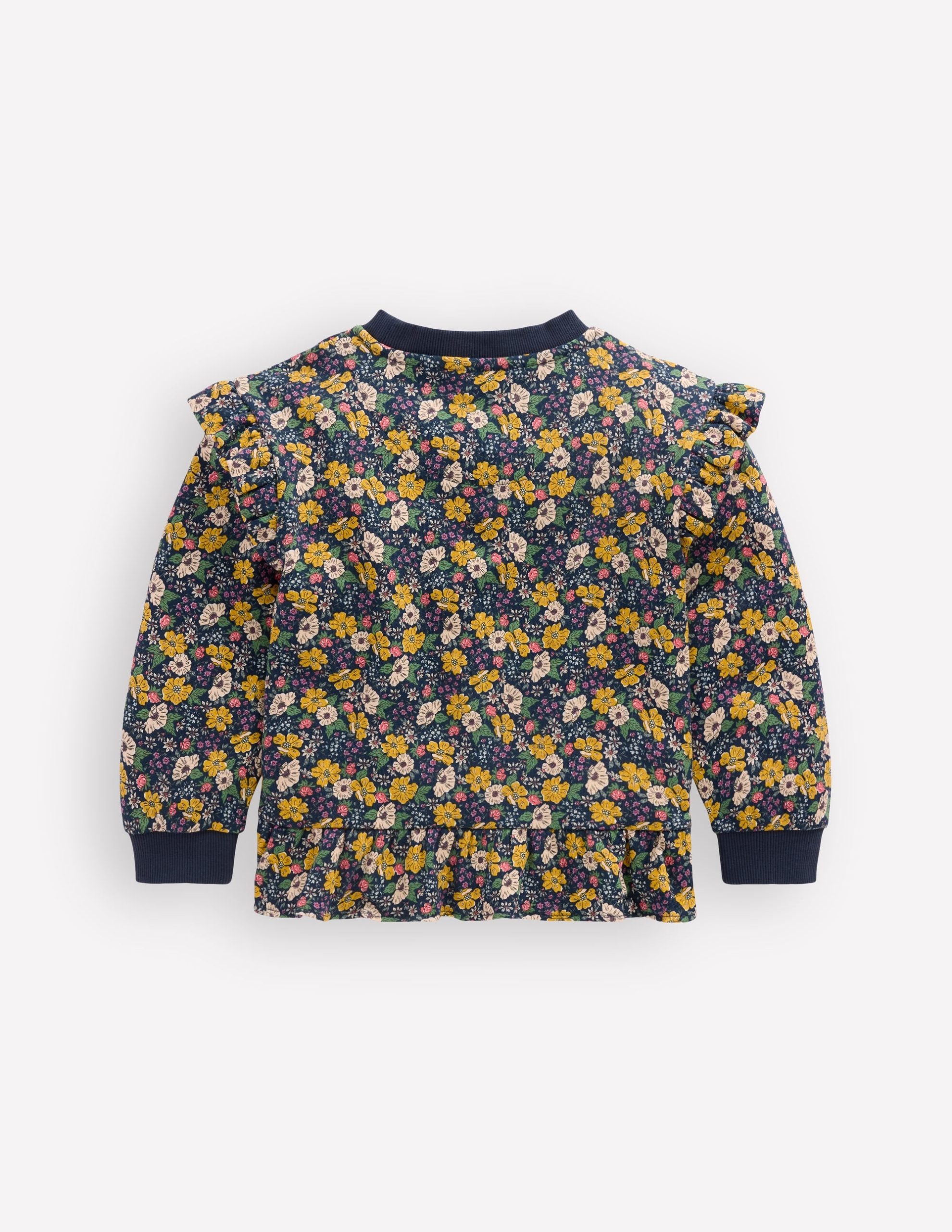Pretty Frill Sweatshirt-Navy Floral - Image 2