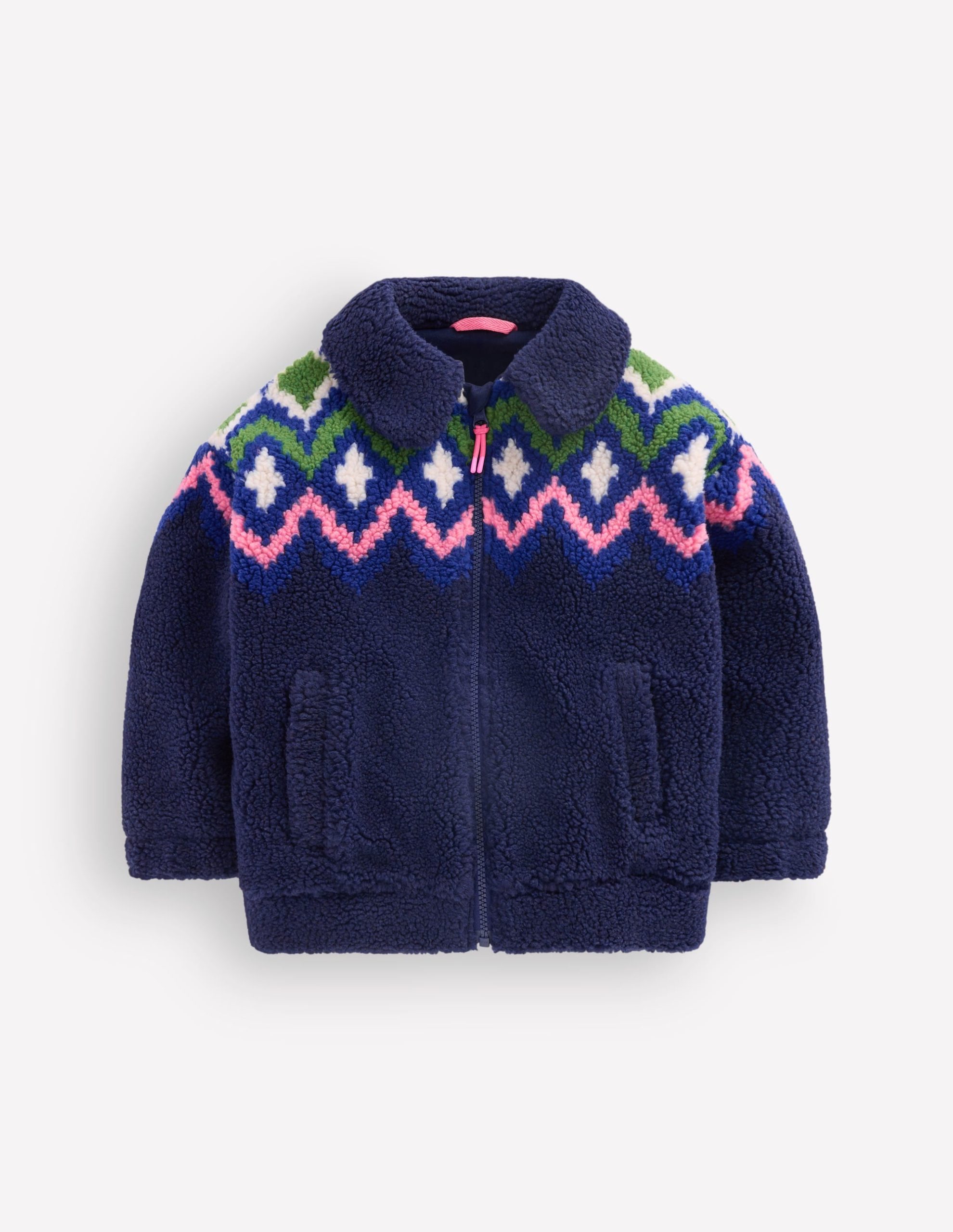 Collared Borg Jacket-Navy Fair isle - Image 3