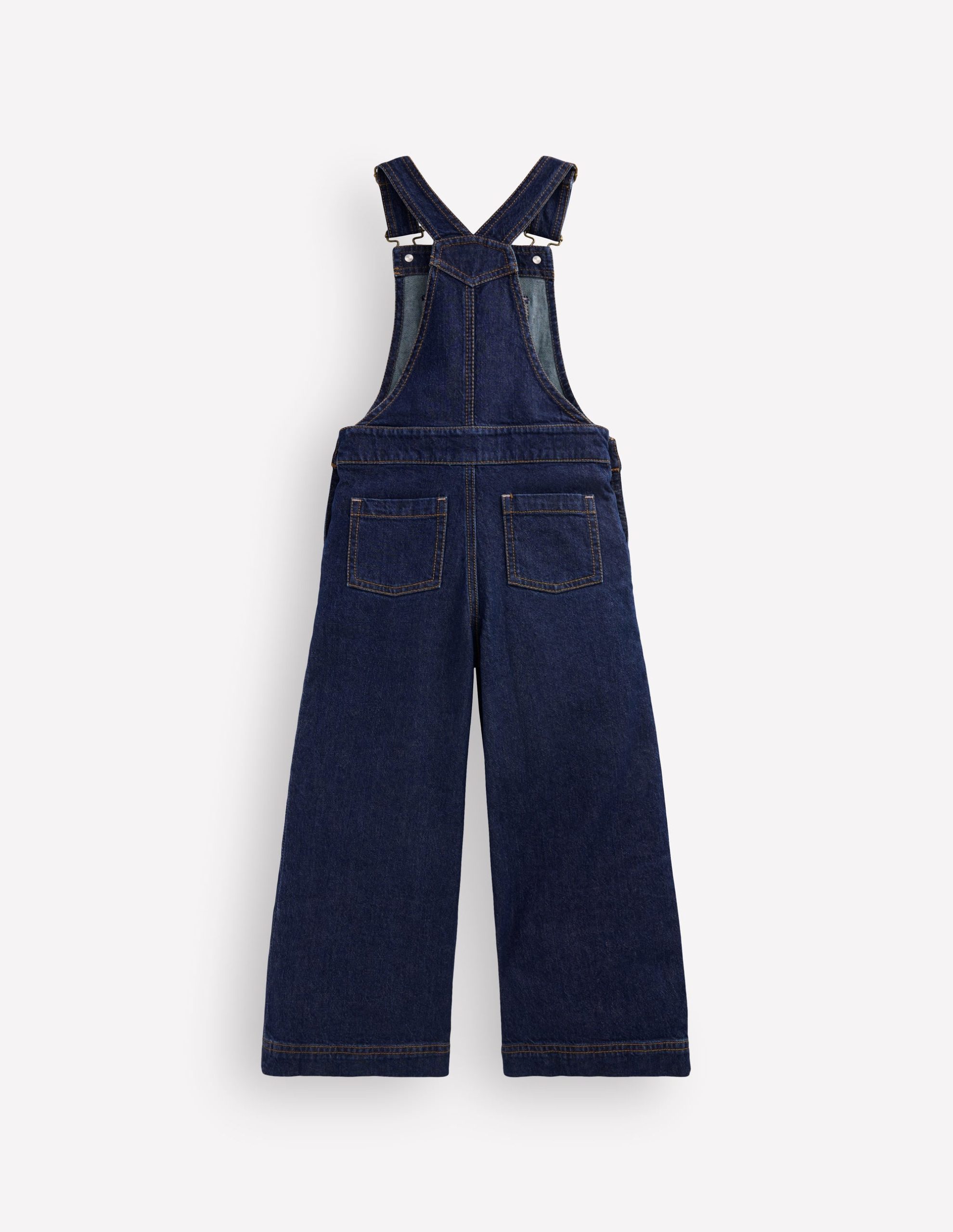 Wide Leg Overalls-Dark Wash Denim - Image 2